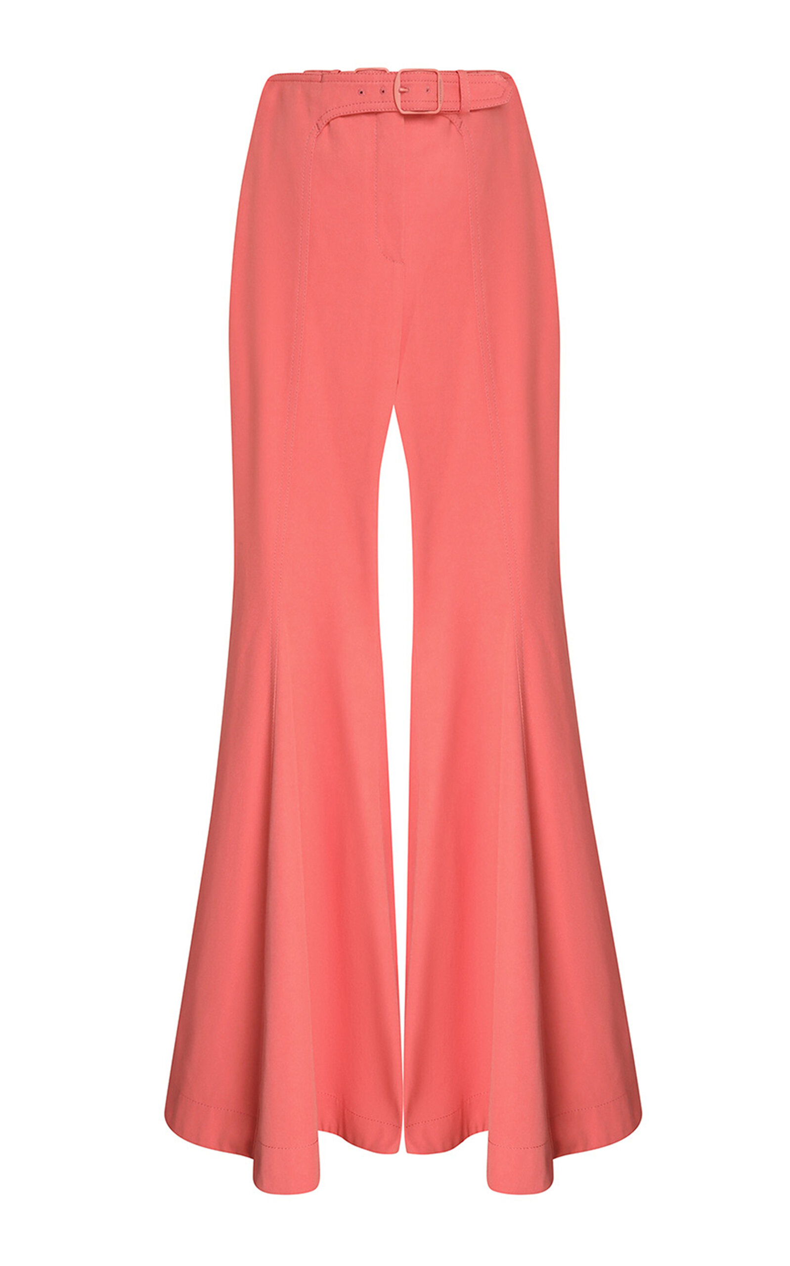 Zimmermann Luna Drill Cotton Flared Pants In Pink