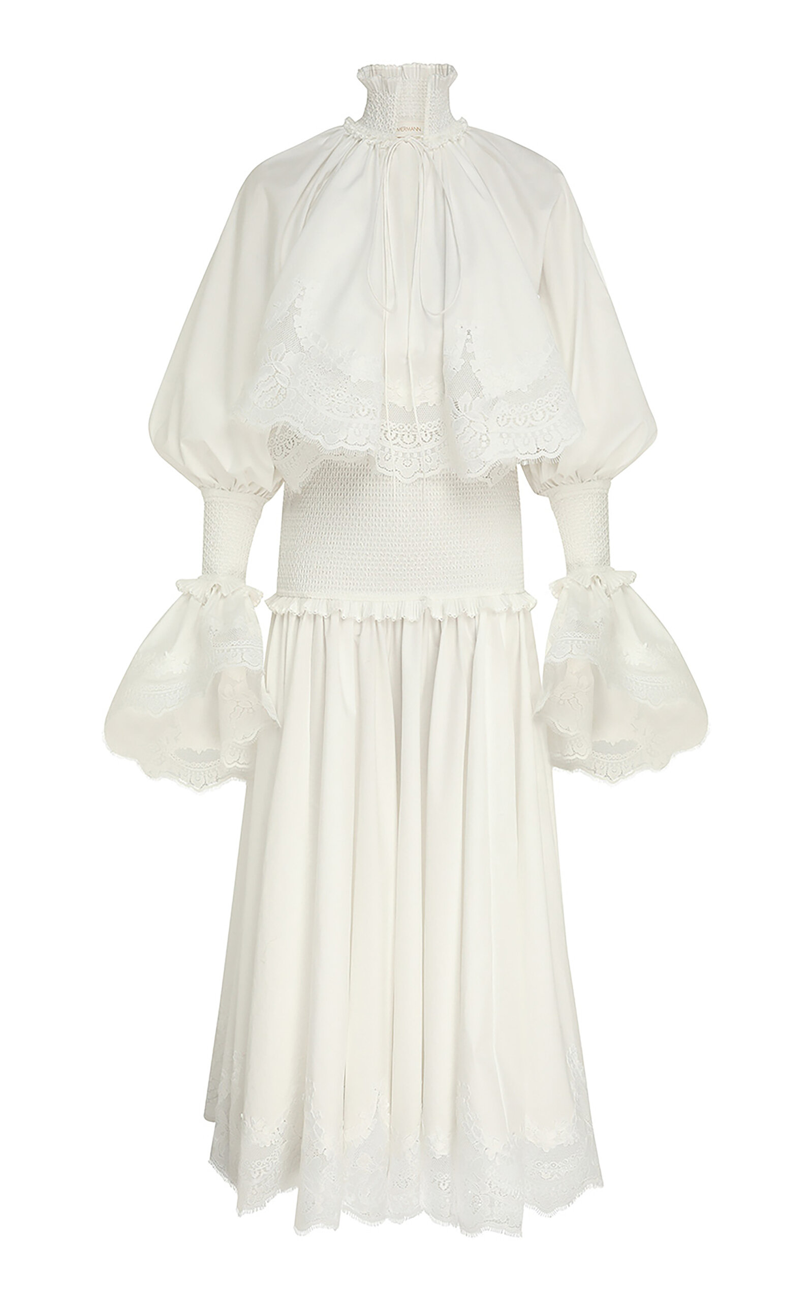 Zimmermann Alchemy Lace-trimmed Cotton-poplin Maxi Dress In White