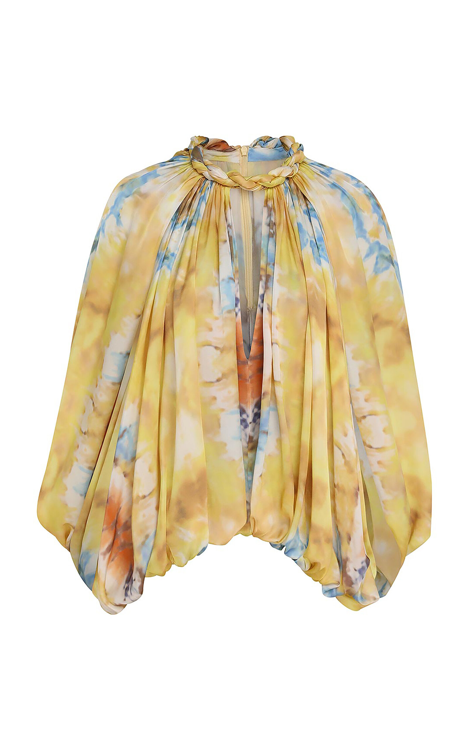 Zimmermann Alchemy Twist-neck Silk Blouse In Yellow