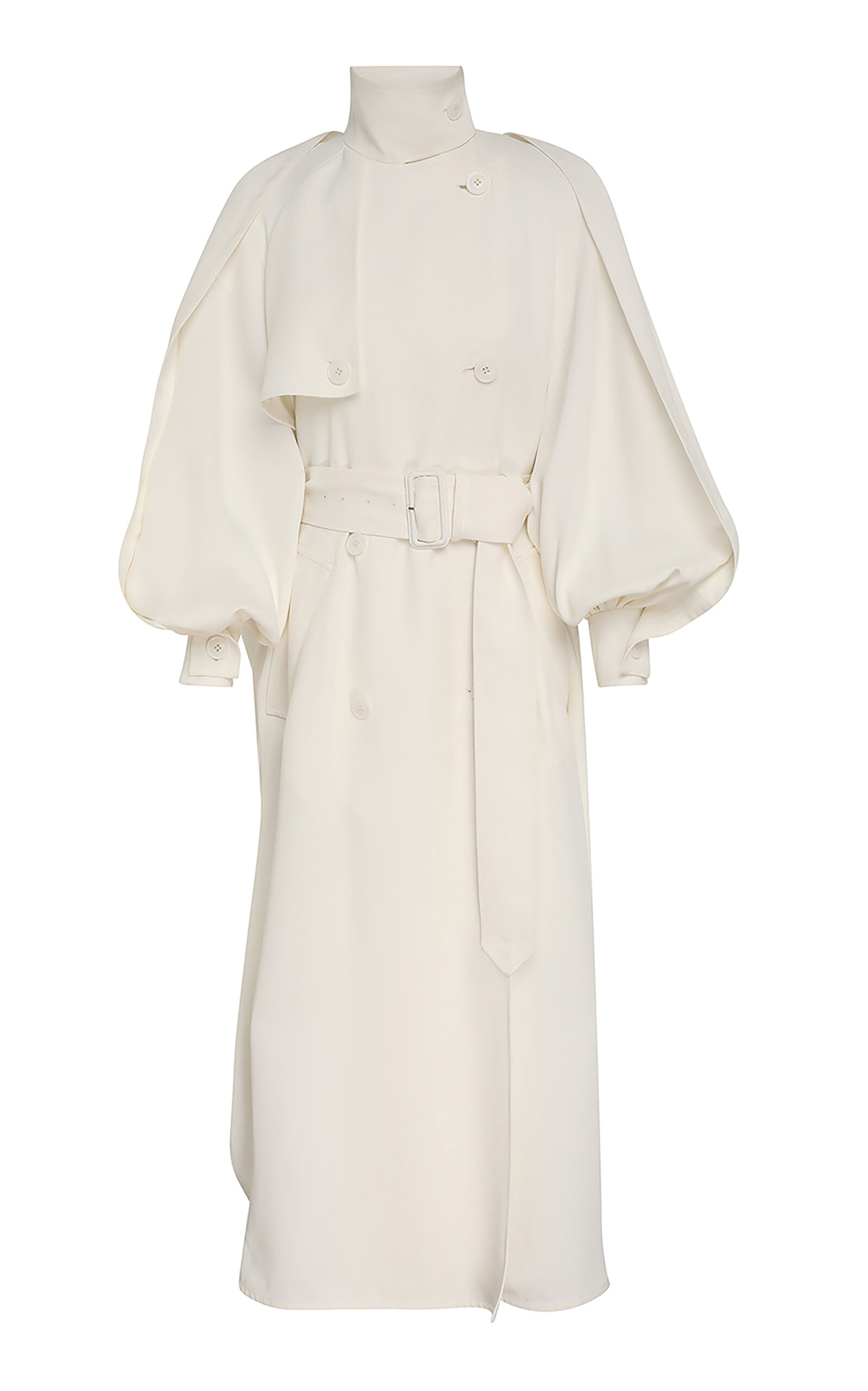 Zimmermann Luna Belted Twill Trench Coat In White
