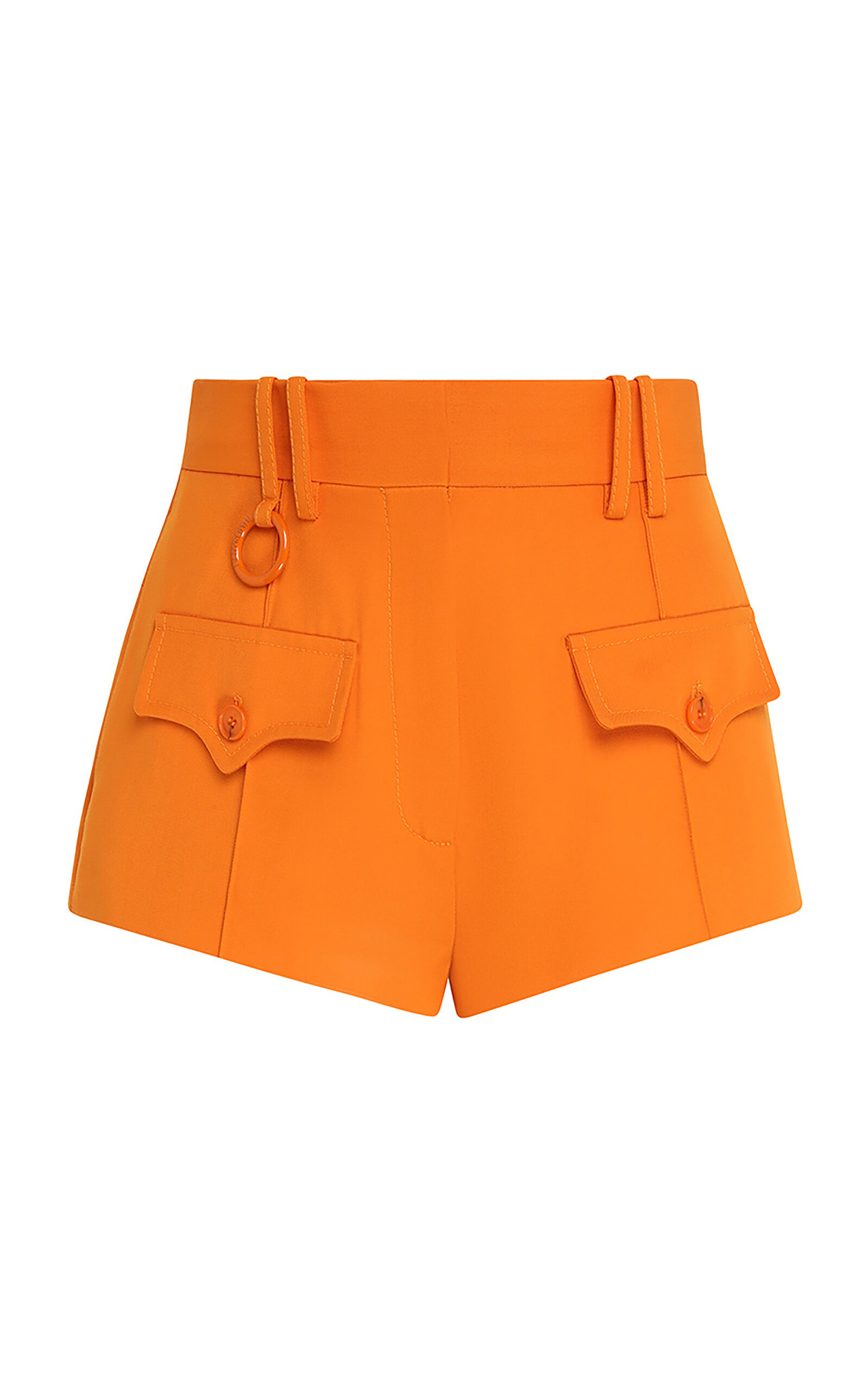 Zimmermann Alchemy Tailored Wool-blend Mini Shorts In Orange
