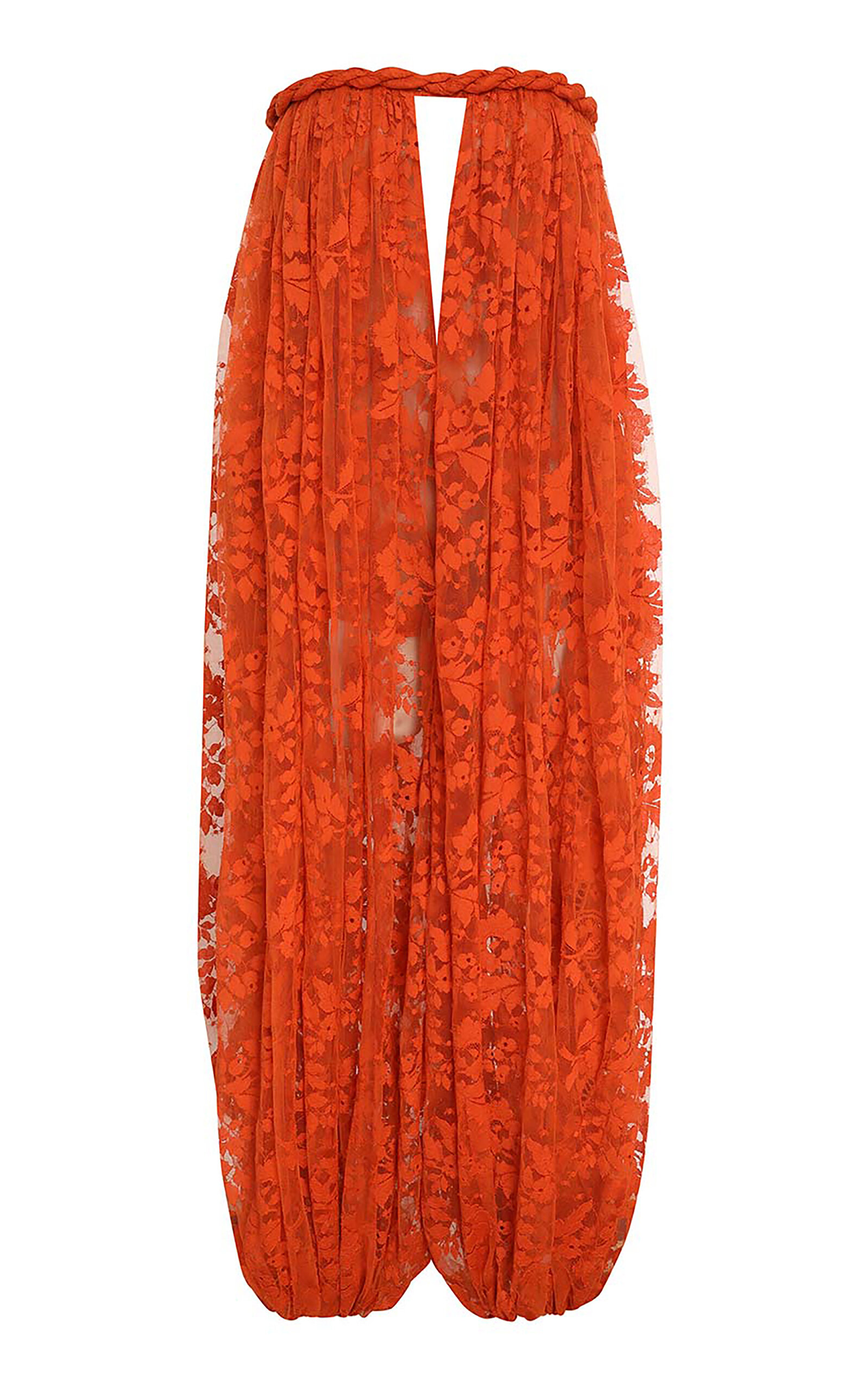 Zimmermann Luna Floral Cotton-blend Jumpsuit In Orange