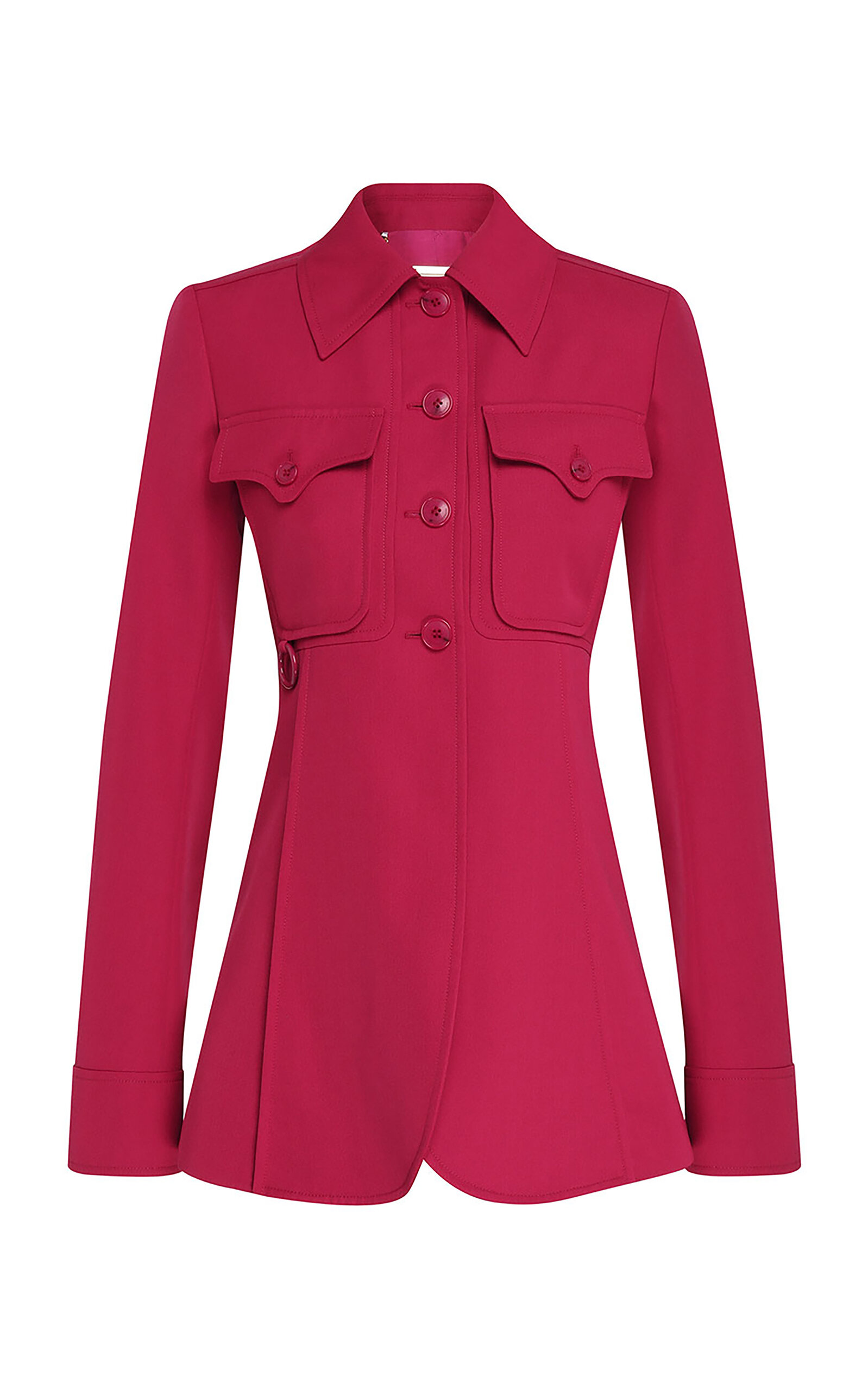 Zimmermann Luna Collared Wool-blend Blazer In Pink