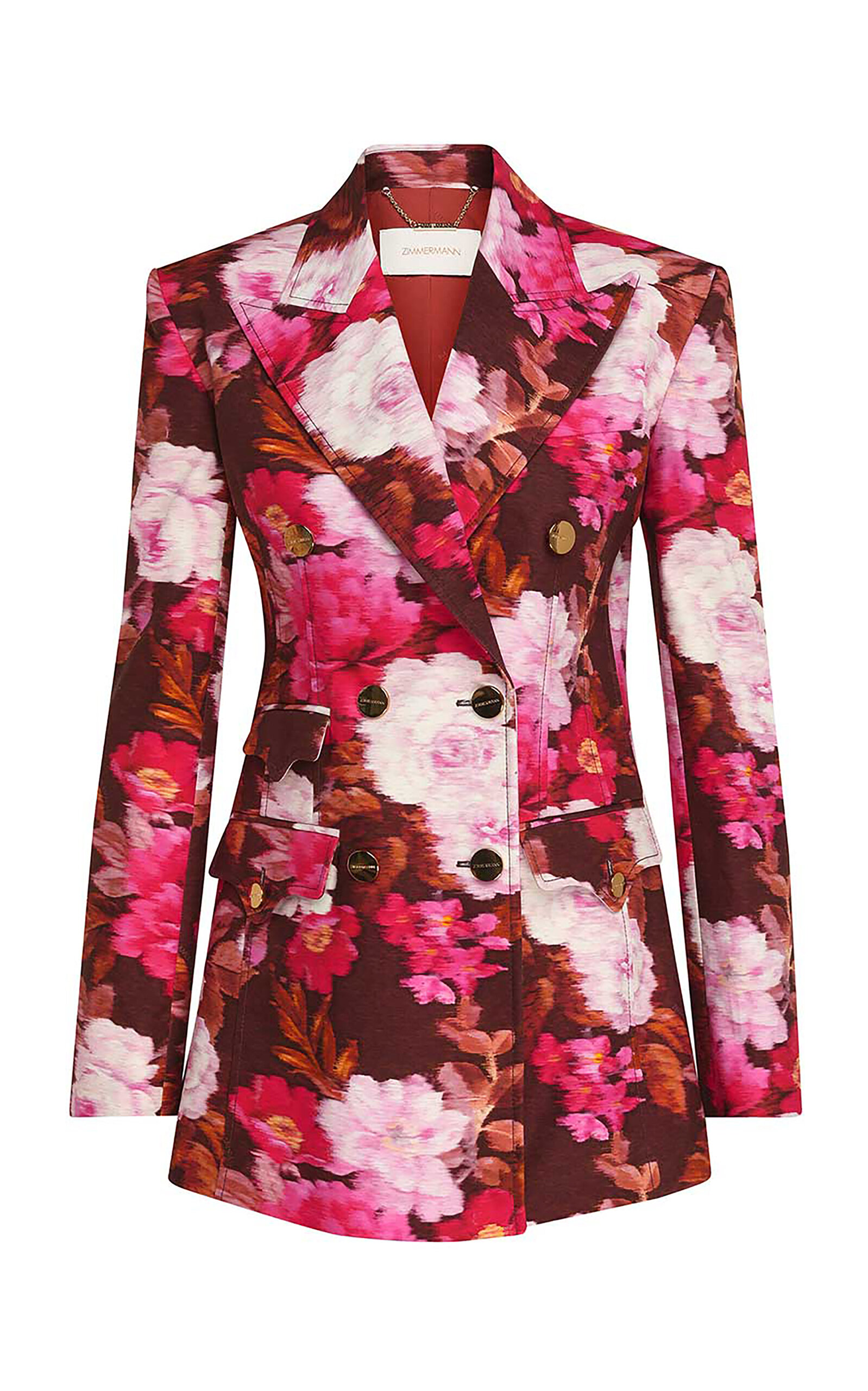 Zimmermann Luna Floral Drill Cotton Blazer In Multi