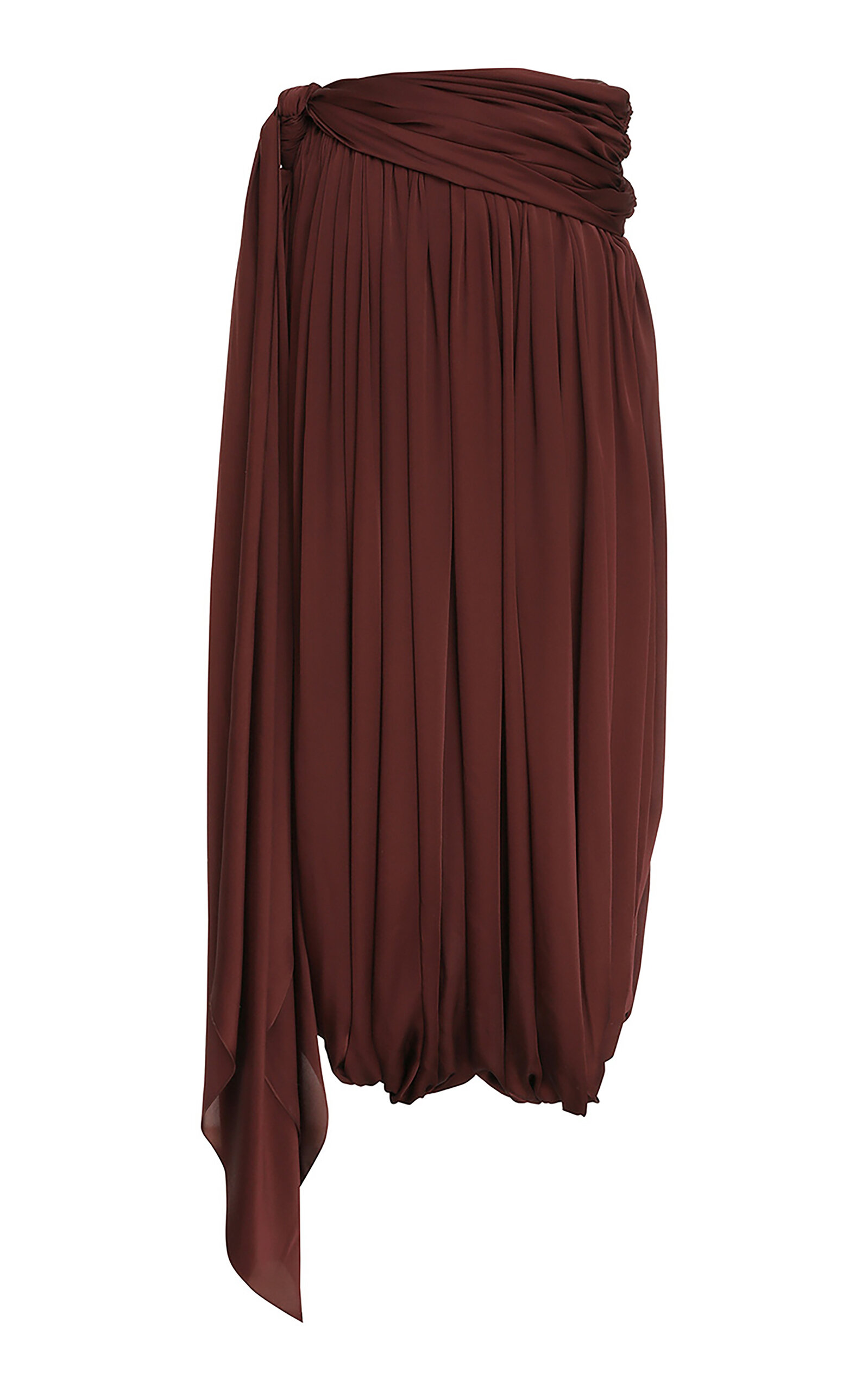 Zimmermann Luna Gathered Silk Harem Wide-leg Pants In Burgundy