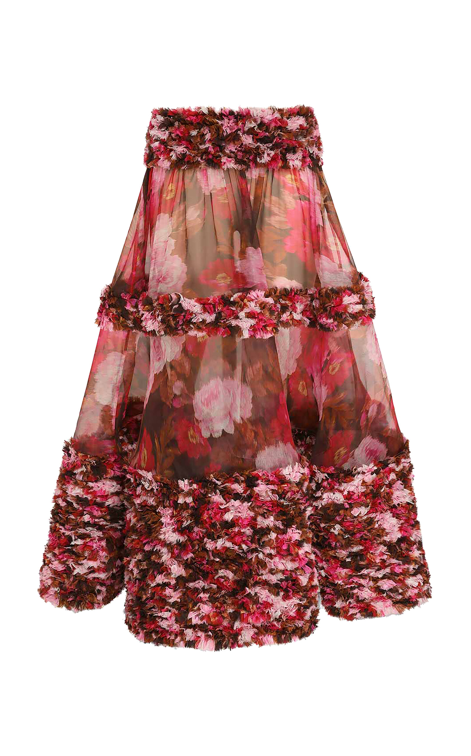 Zimmermann Luna Floral Silk Maxi Skirt In Multi