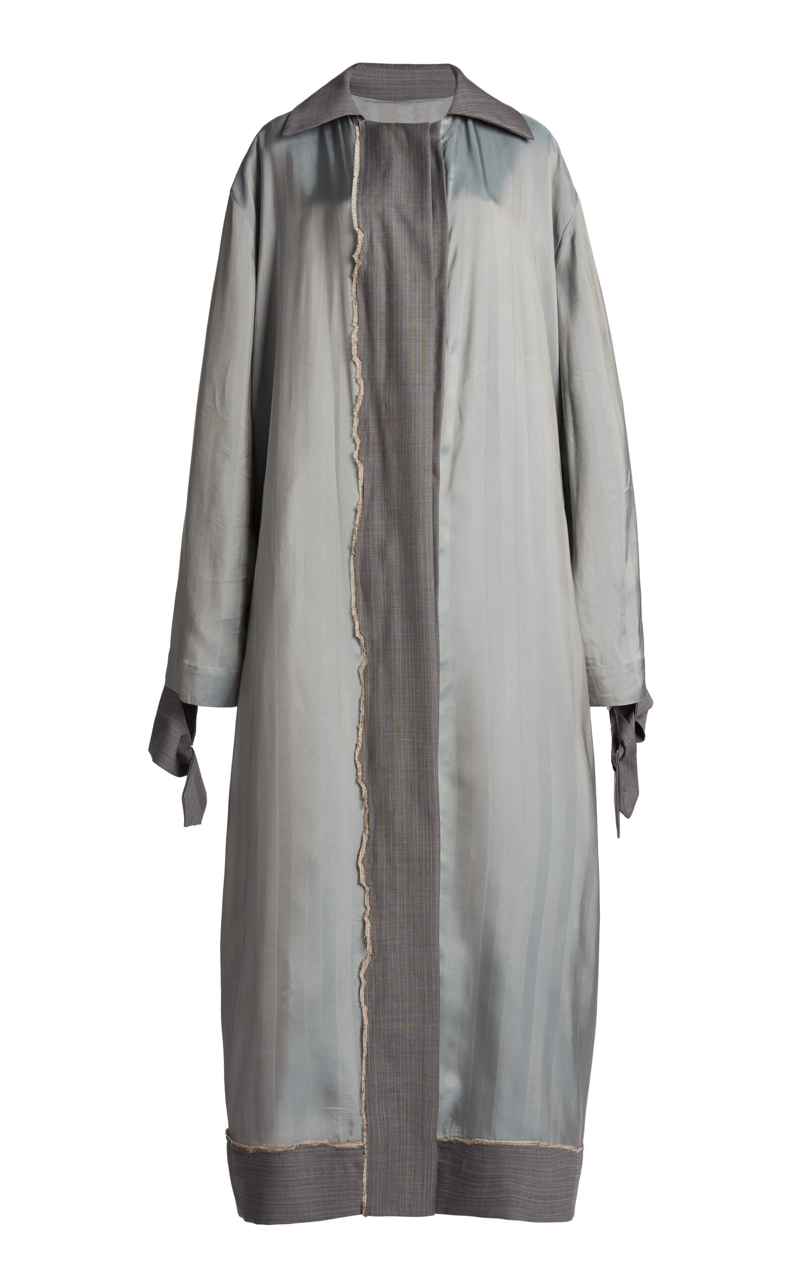 Christopher Esber Tailored Satin Duster Coat - Grey