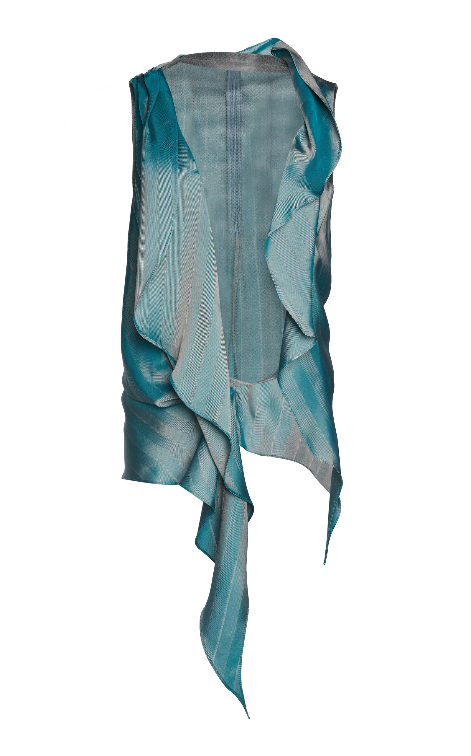 Christopher Esber Kacere Sheer-paneled Satin Top In Multi