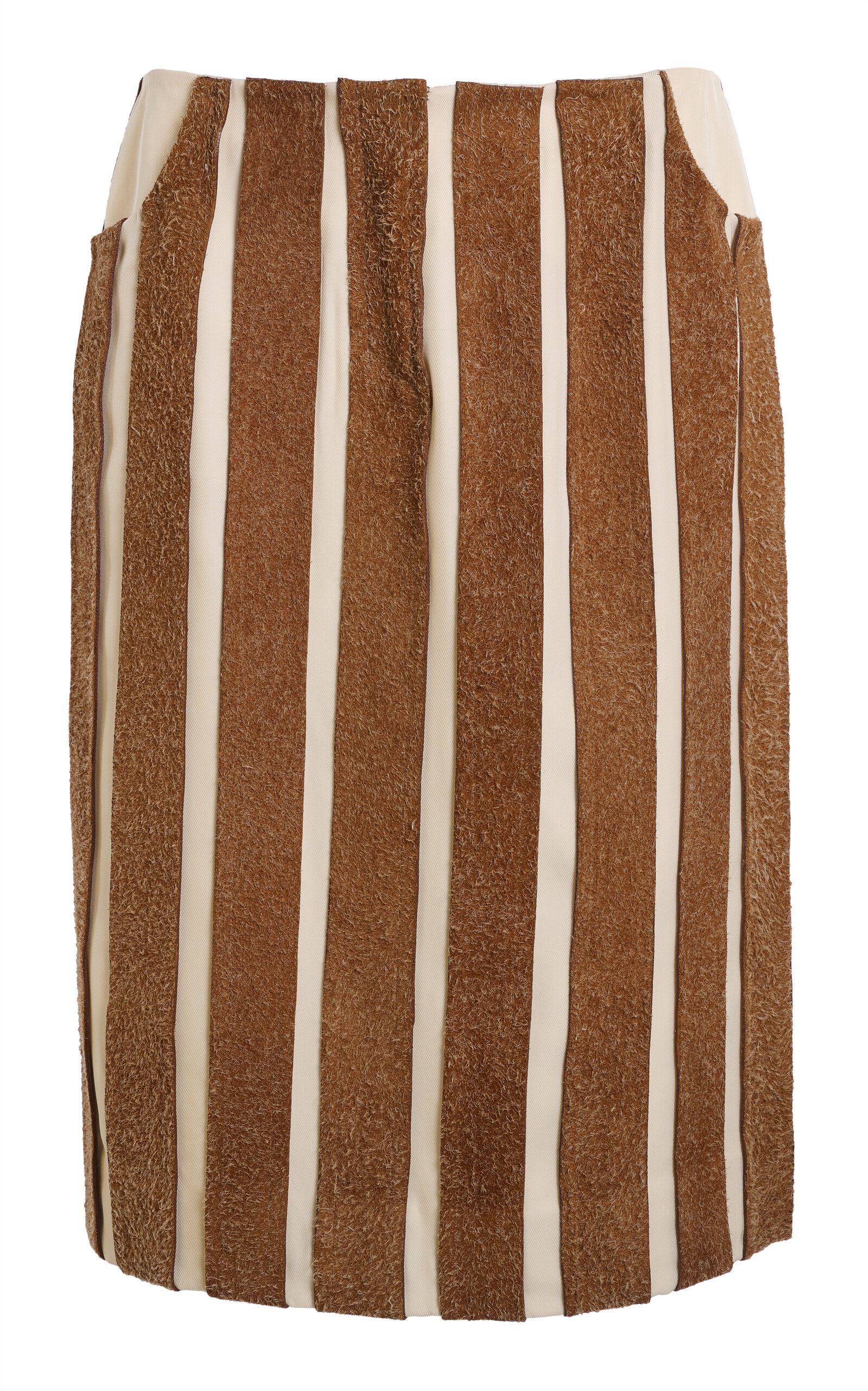 Christopher Esber Tropic Leather-Paneled Midi Skirt - Brown