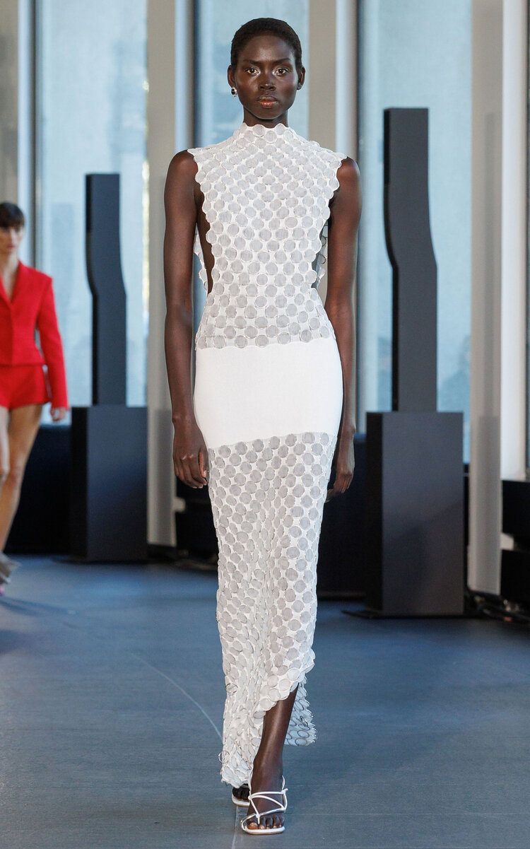 Christopher Esber Ring Knit Maxi Dress In White