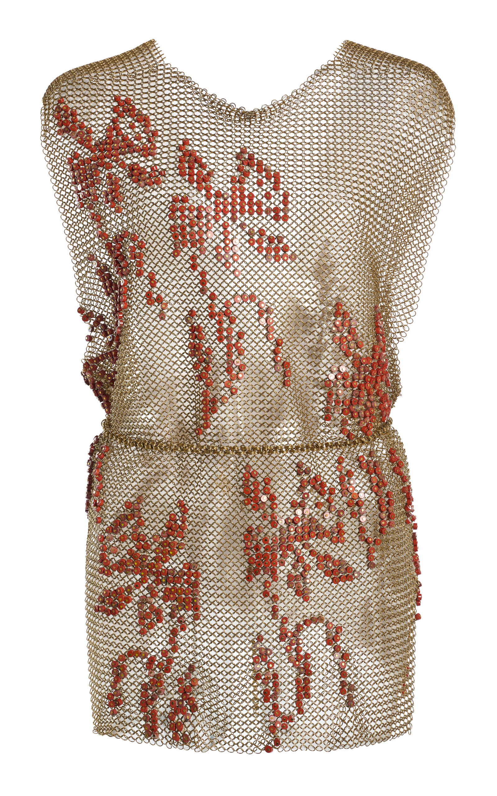 Christopher Esber Stone-embellished Chainmail Top In Brown