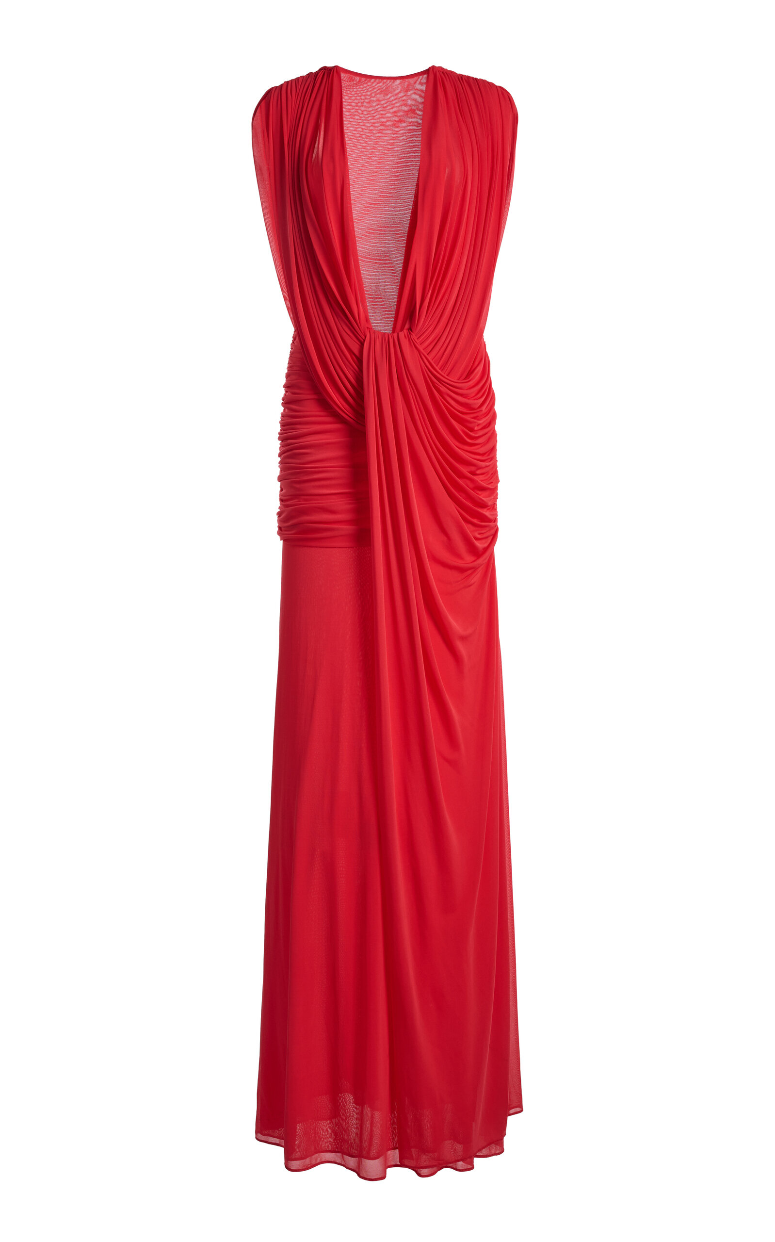 Christopher Esber Ripple Drape Jersey Gown In Red