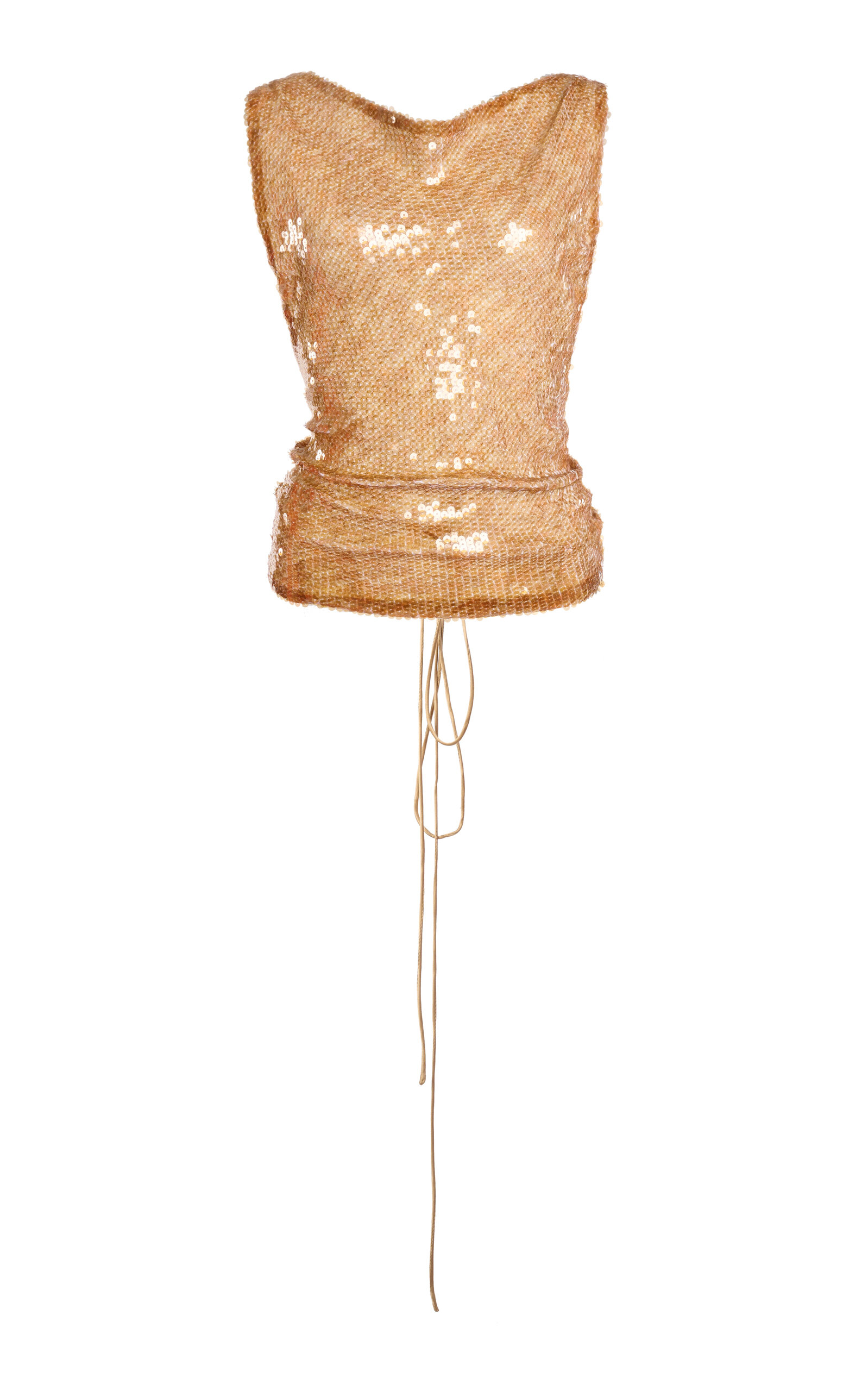 Christopher Esber Illuminate Sequined Tank Top - Orange