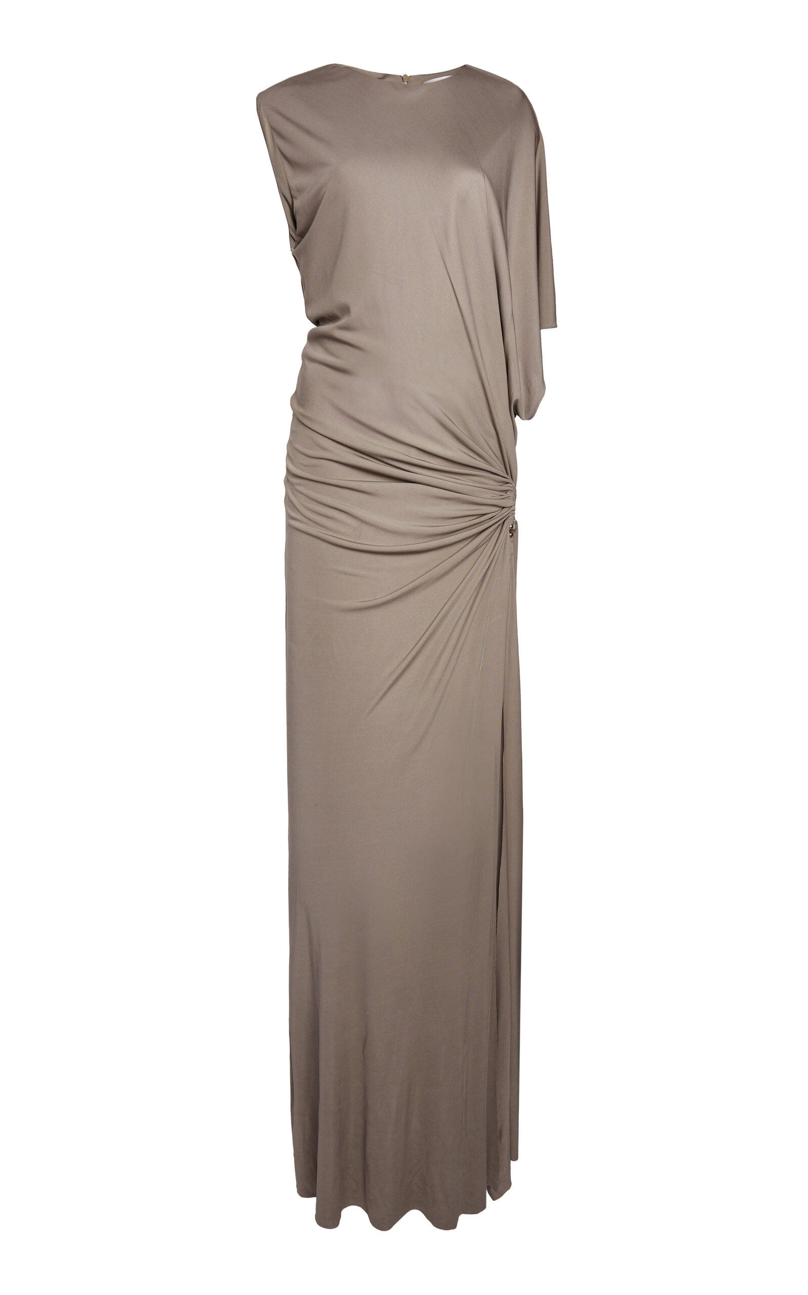 Christopher Esber Bezel Quartz Embellished Jersey Gown - Grey