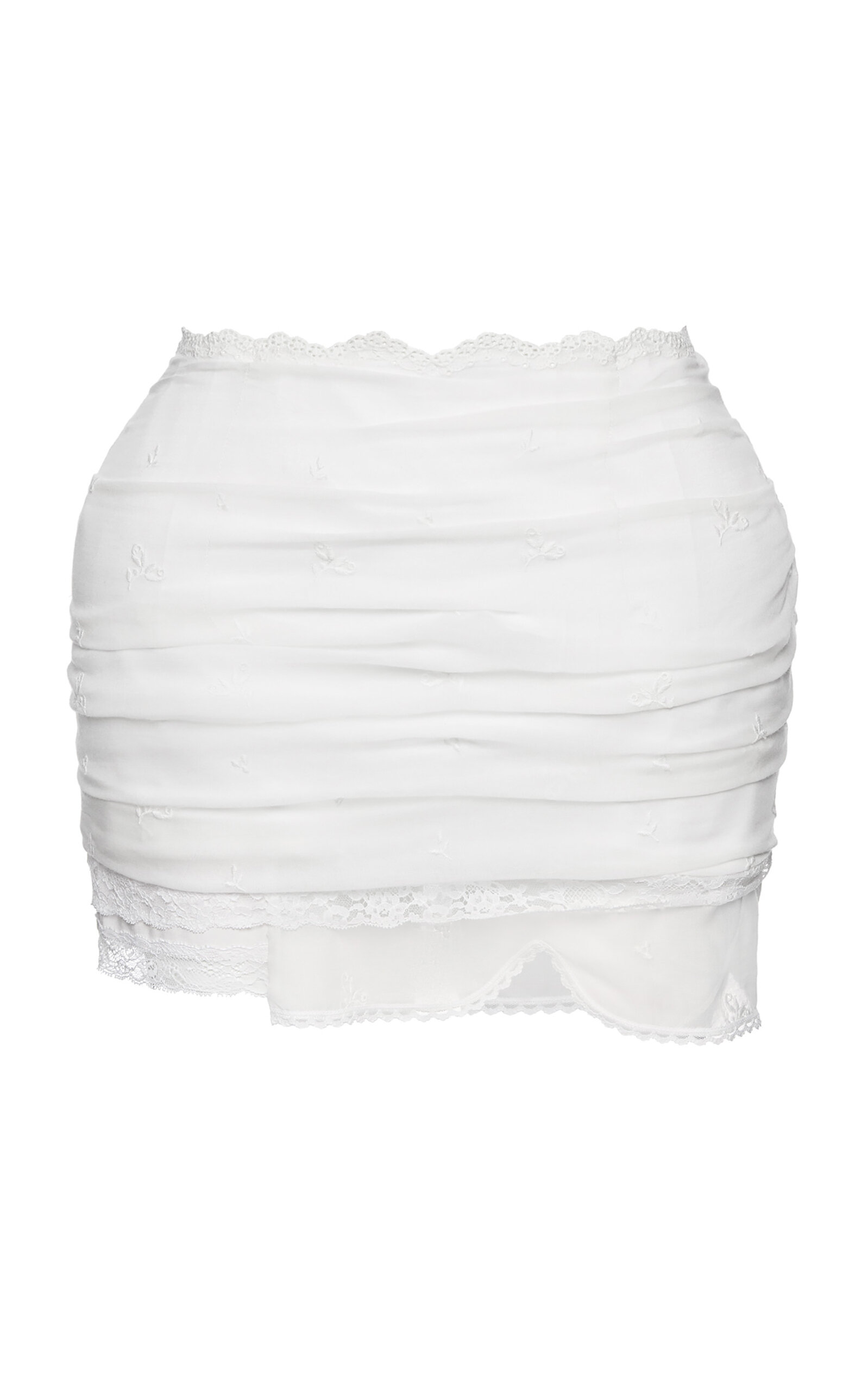 Magda Butrym Paneled Silk-Blend Skirt - White