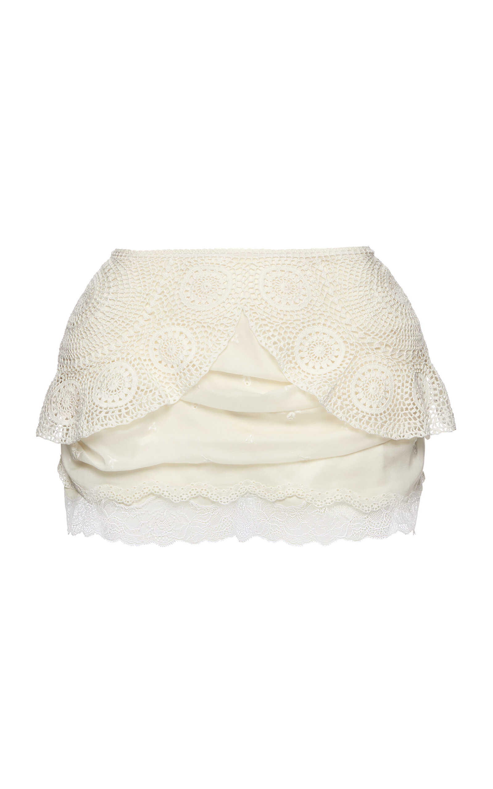 Magda Butrym Lace-Trimmed Mini Skirt - Women's Clothing