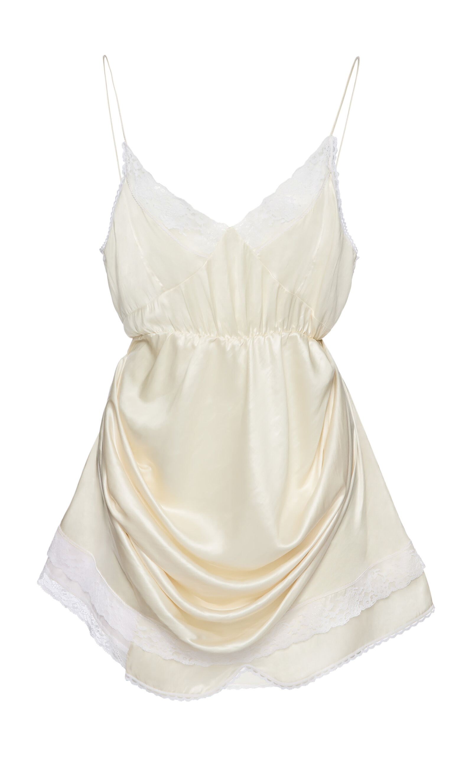 Magda Butrym Lace-trimmed Mini Dress In White
