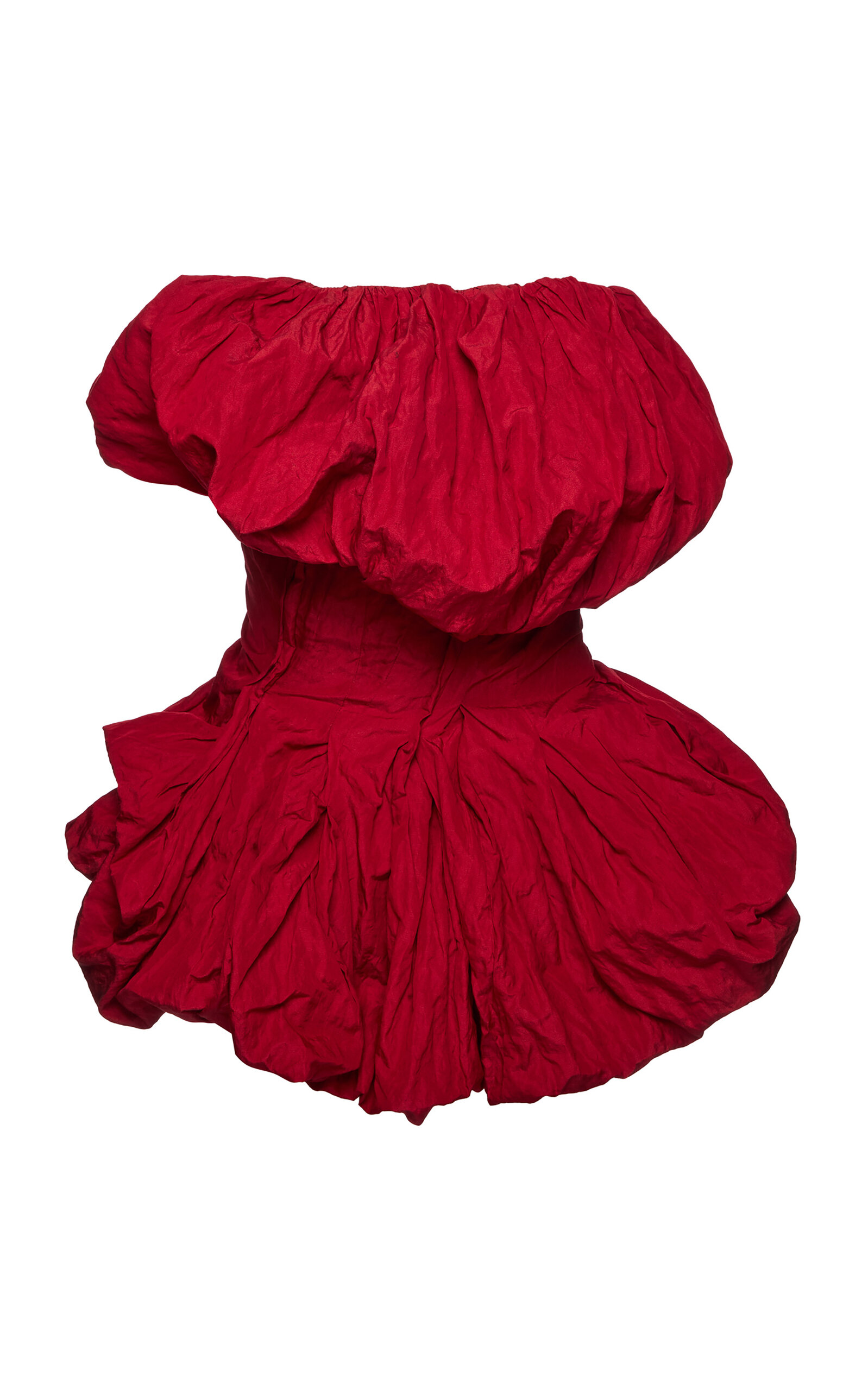 Magda Butrym Strapless Bubble Cotton Blend Mini Dress In Red