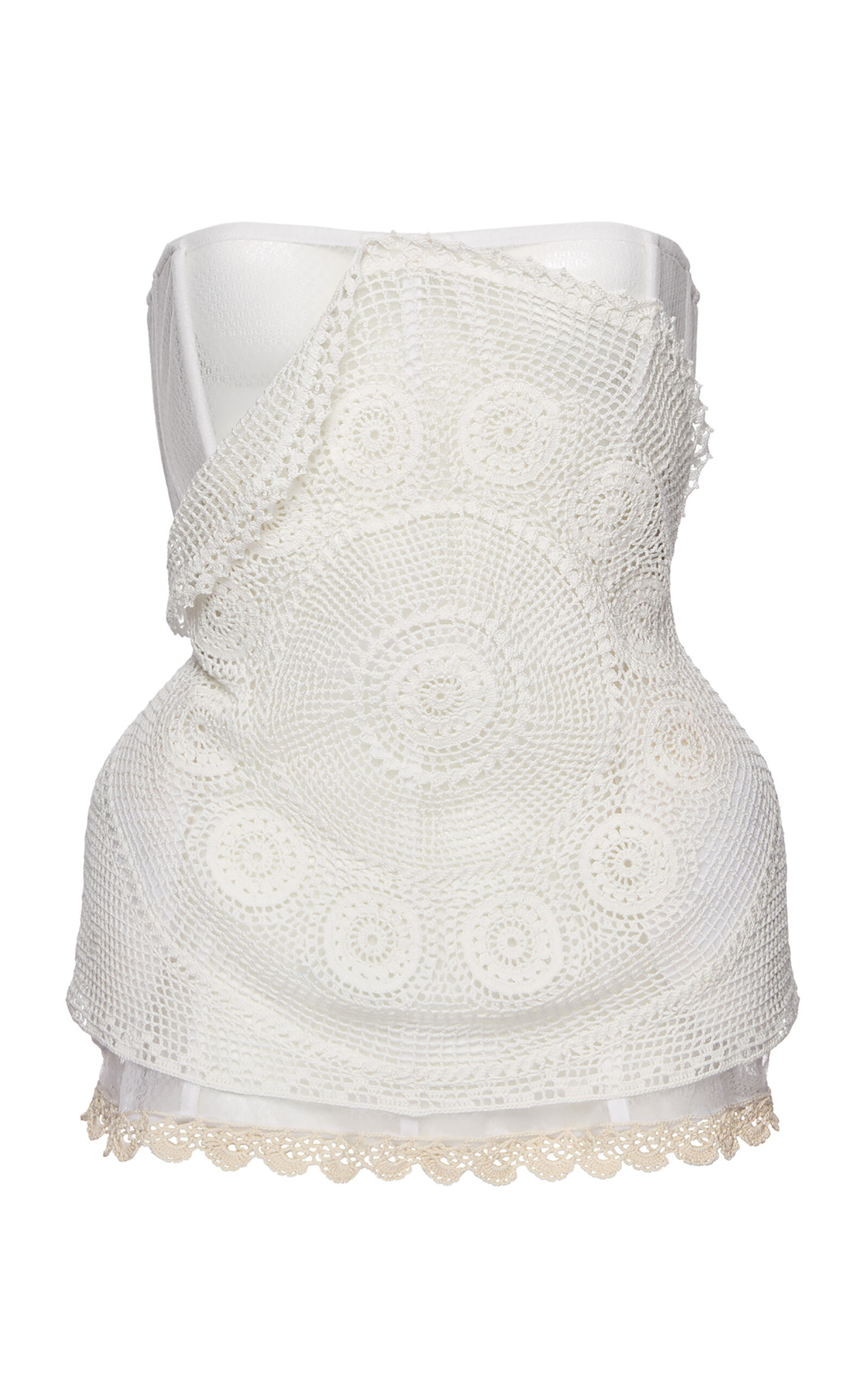 Magda Butrym Cotton Crochet Corset Top In White