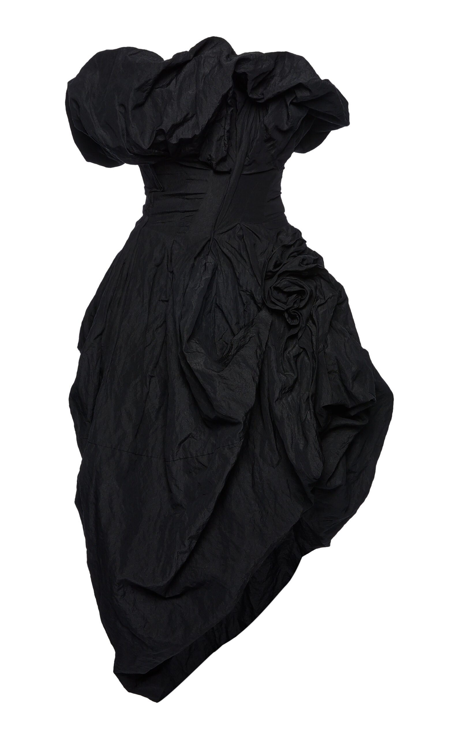 Magda Butrym Strapless Bubble Midi Dress In Black