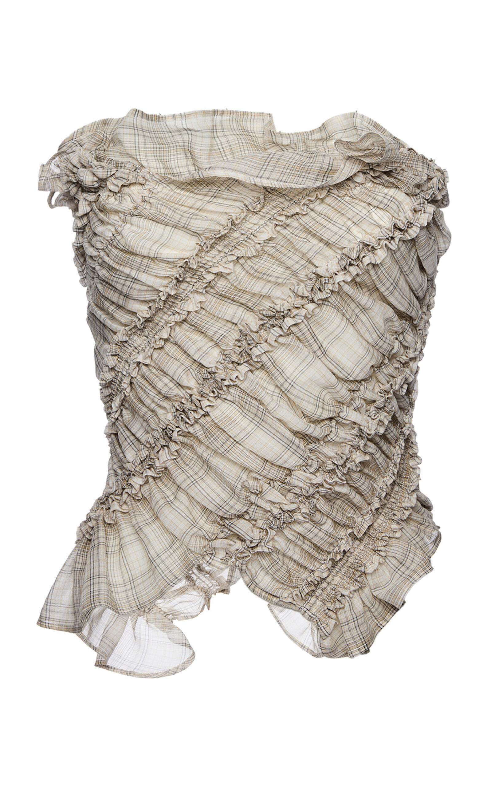 Magda Butrym Gathered Strapless Cotton Top - Women's Clothing