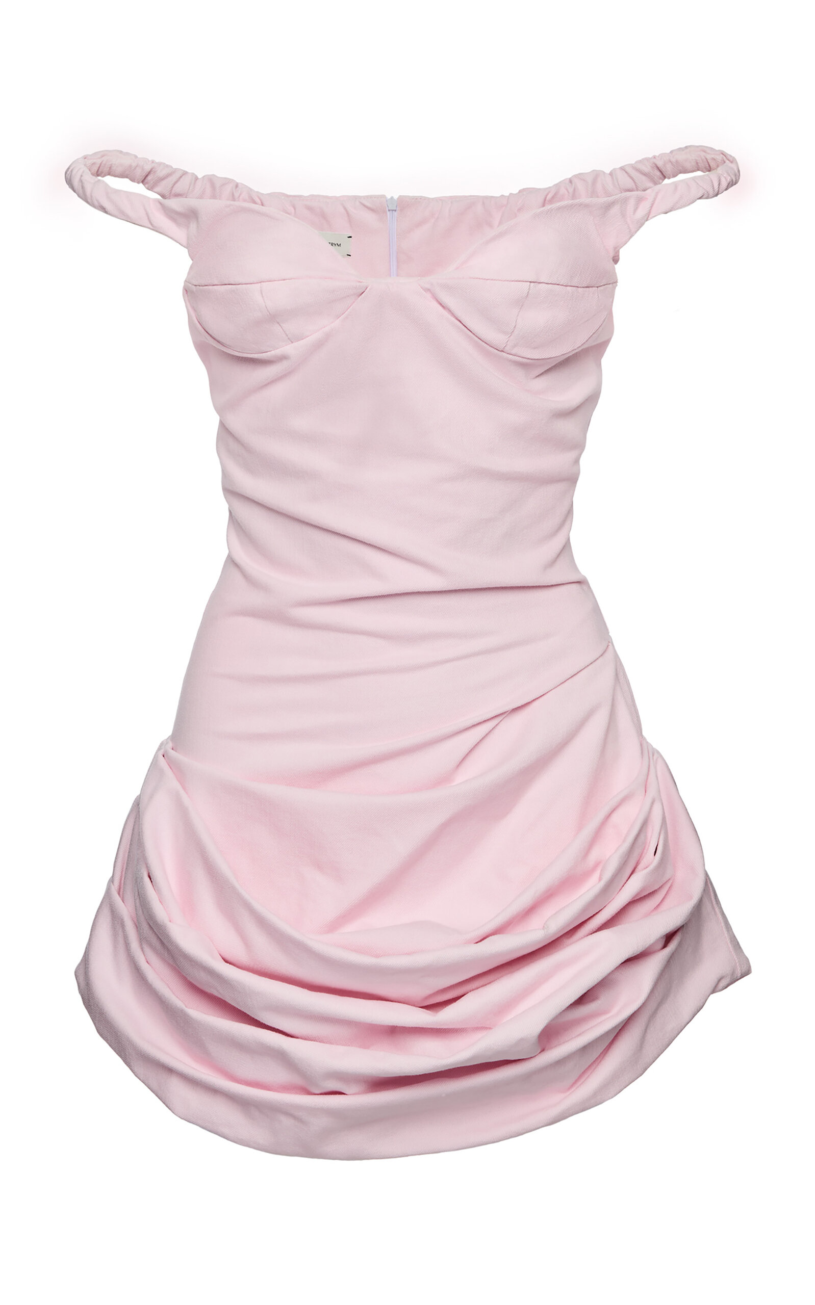 Magda Butrym Off-the-shoulder Denim Mini Dress In Pink