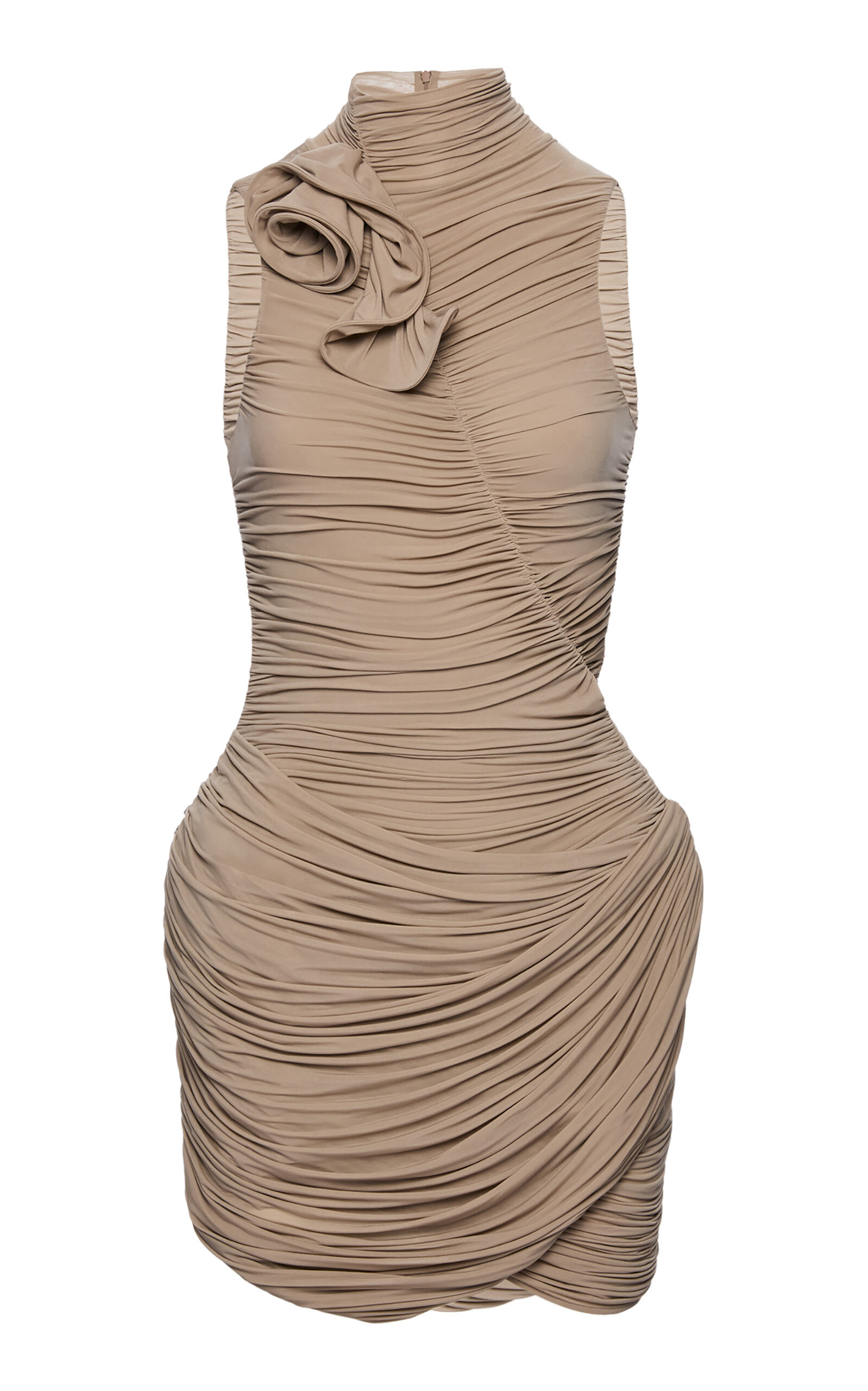 Magda Butrym Ruched-detailed Mini Dress In Brown