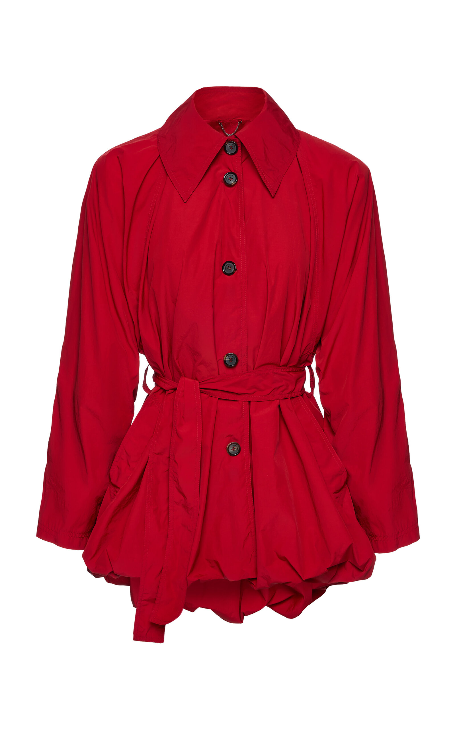 Magda Butrym Bubble-Hem Belted Jacket - Red