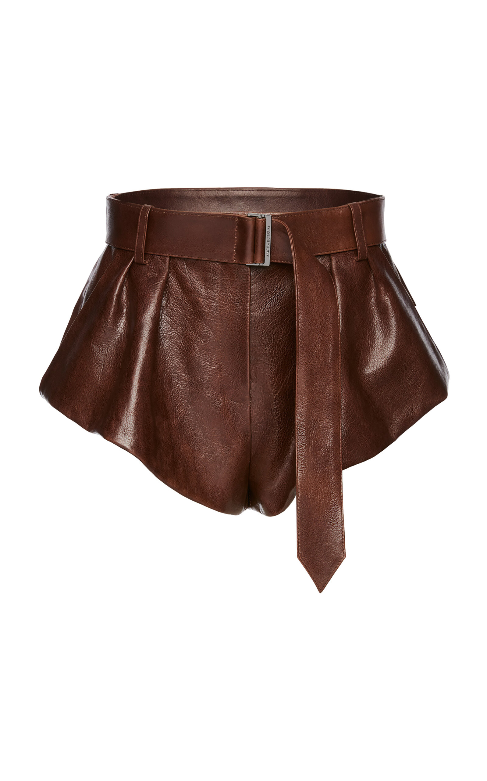 Magda Butrym Belted Leather Mini Shorts