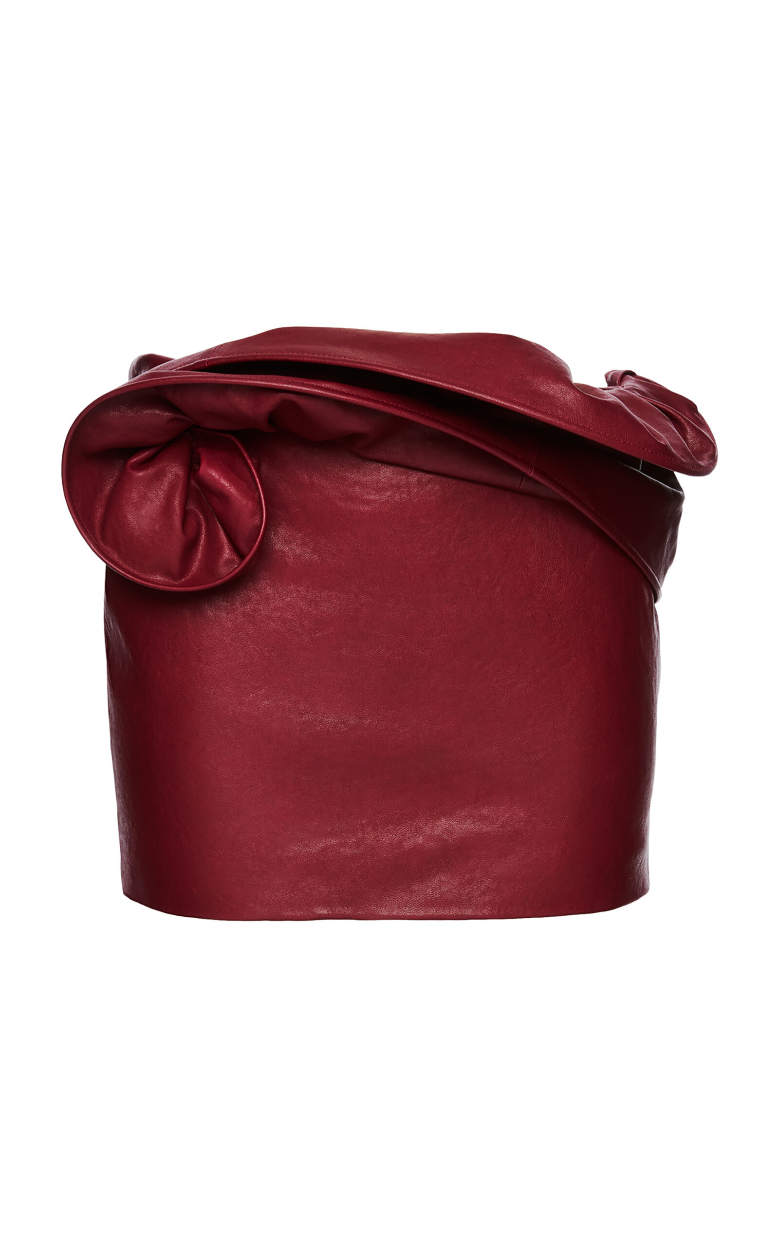 Magda Butrym Rosette Leather Mini Skirt In Red