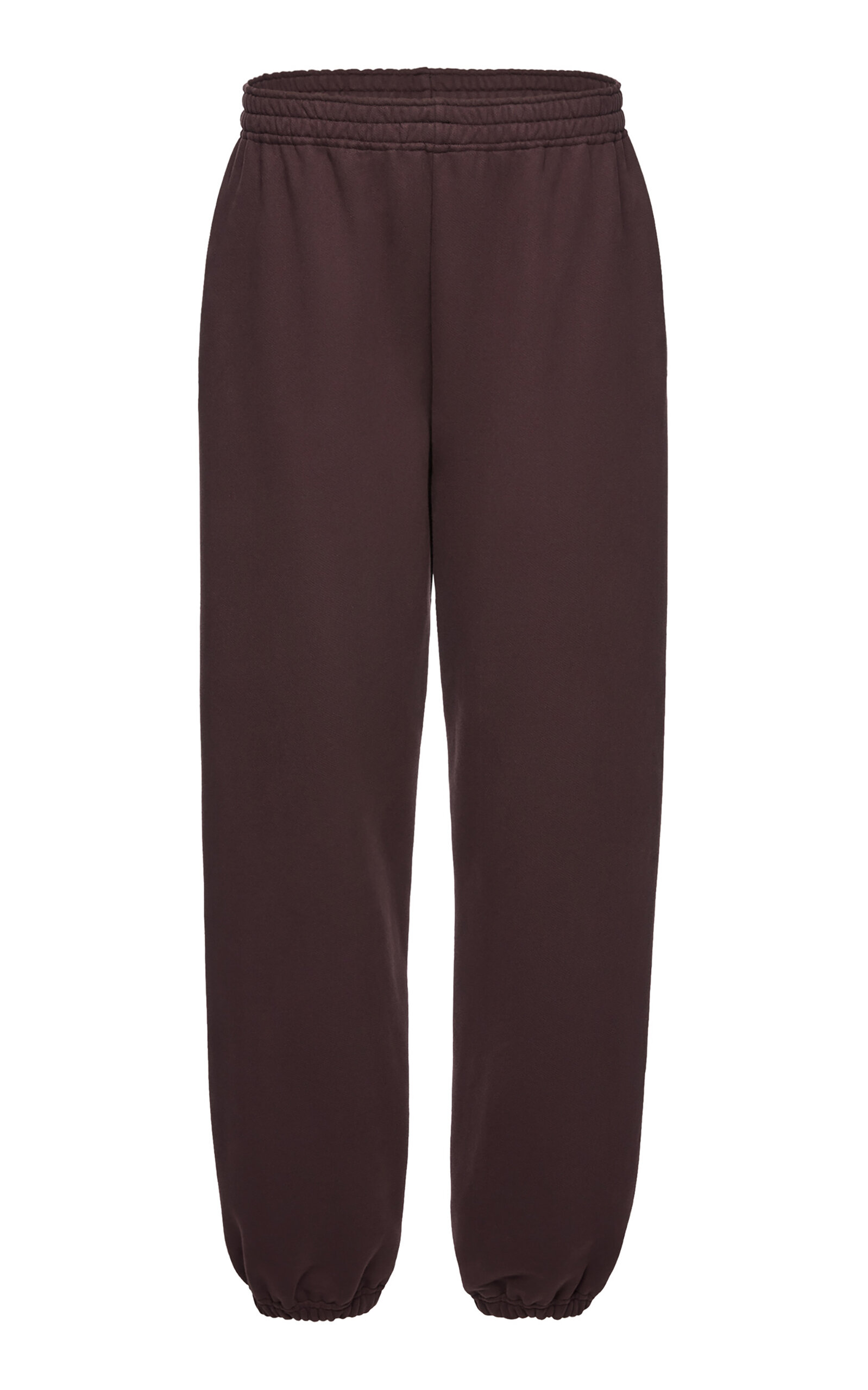 Magda Butrym High-waisted Cotton Jogger Sweatpants In Brown