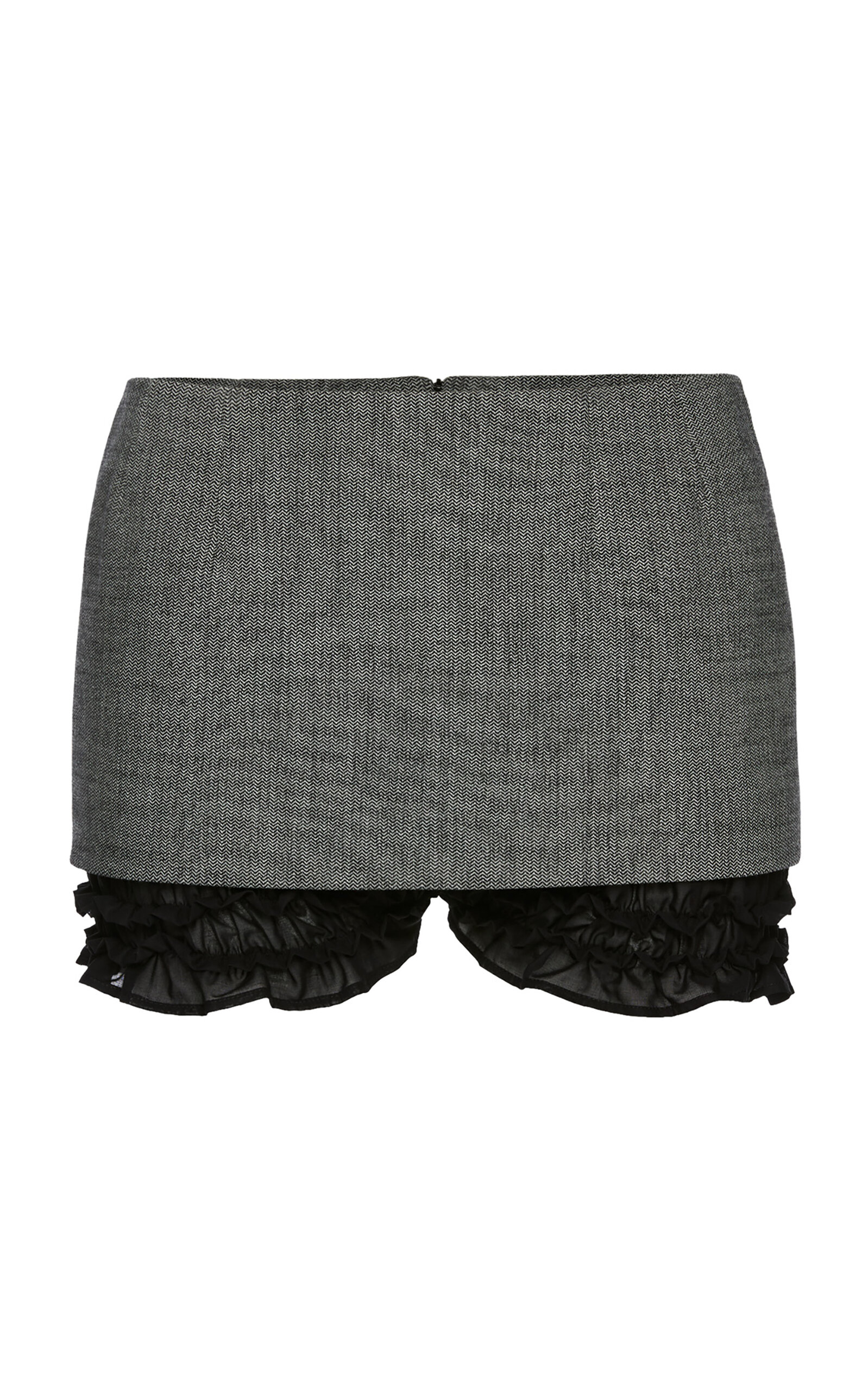 Magda Butrym Bloomer Stretch-wool Skort In Gray
