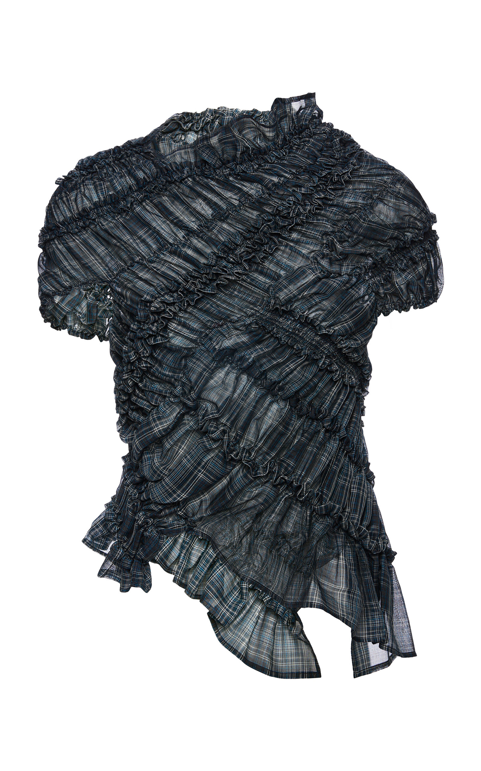 Magda Butrym Gathered Cotton Top In Multi