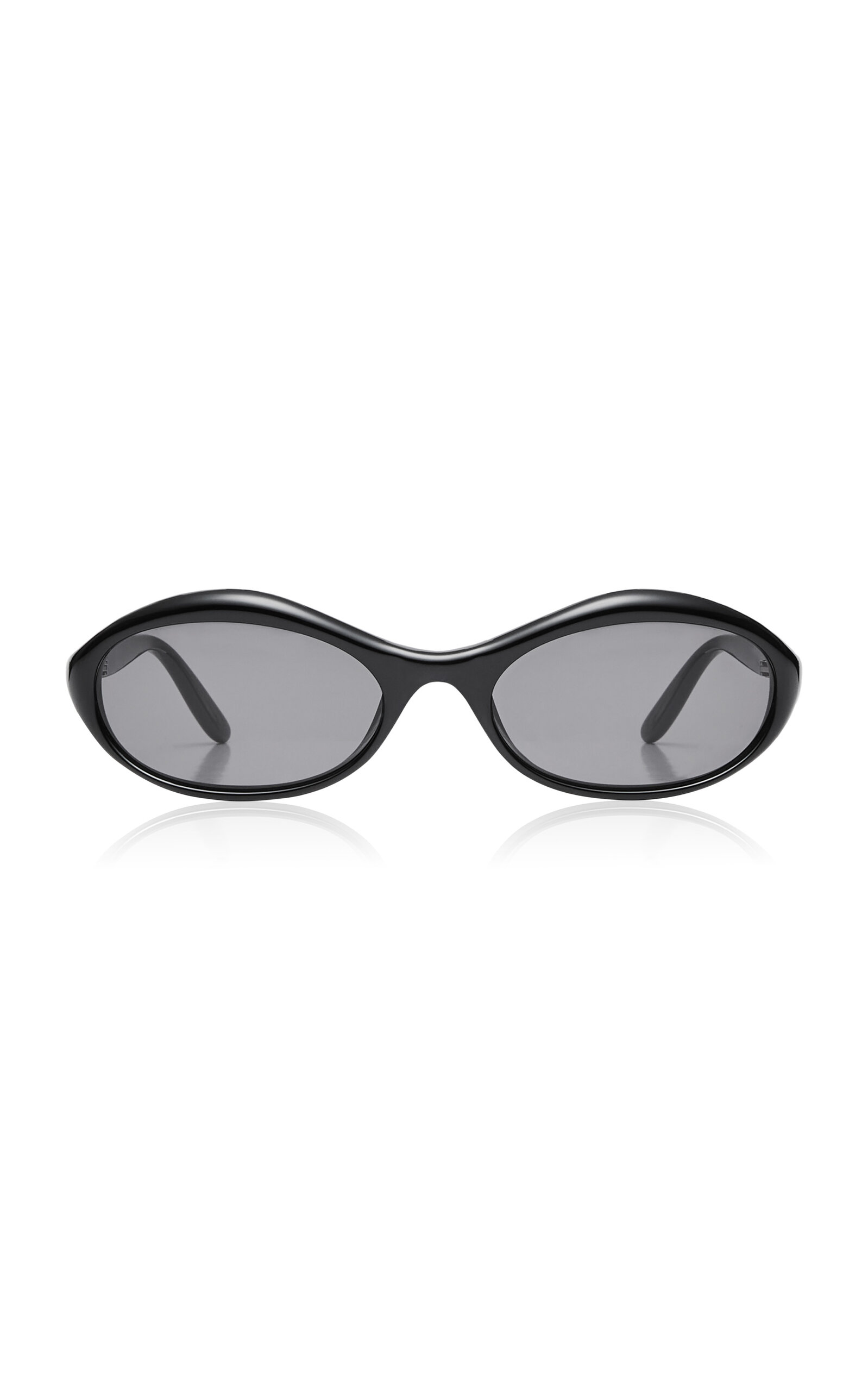 Magda Butrym Black Oval Sunglasses In Brown