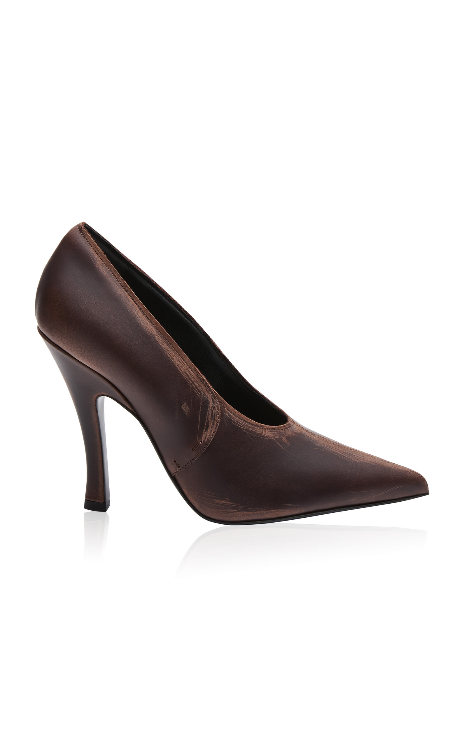 Magda Butrym Brown Leather Pumps In Burgundy