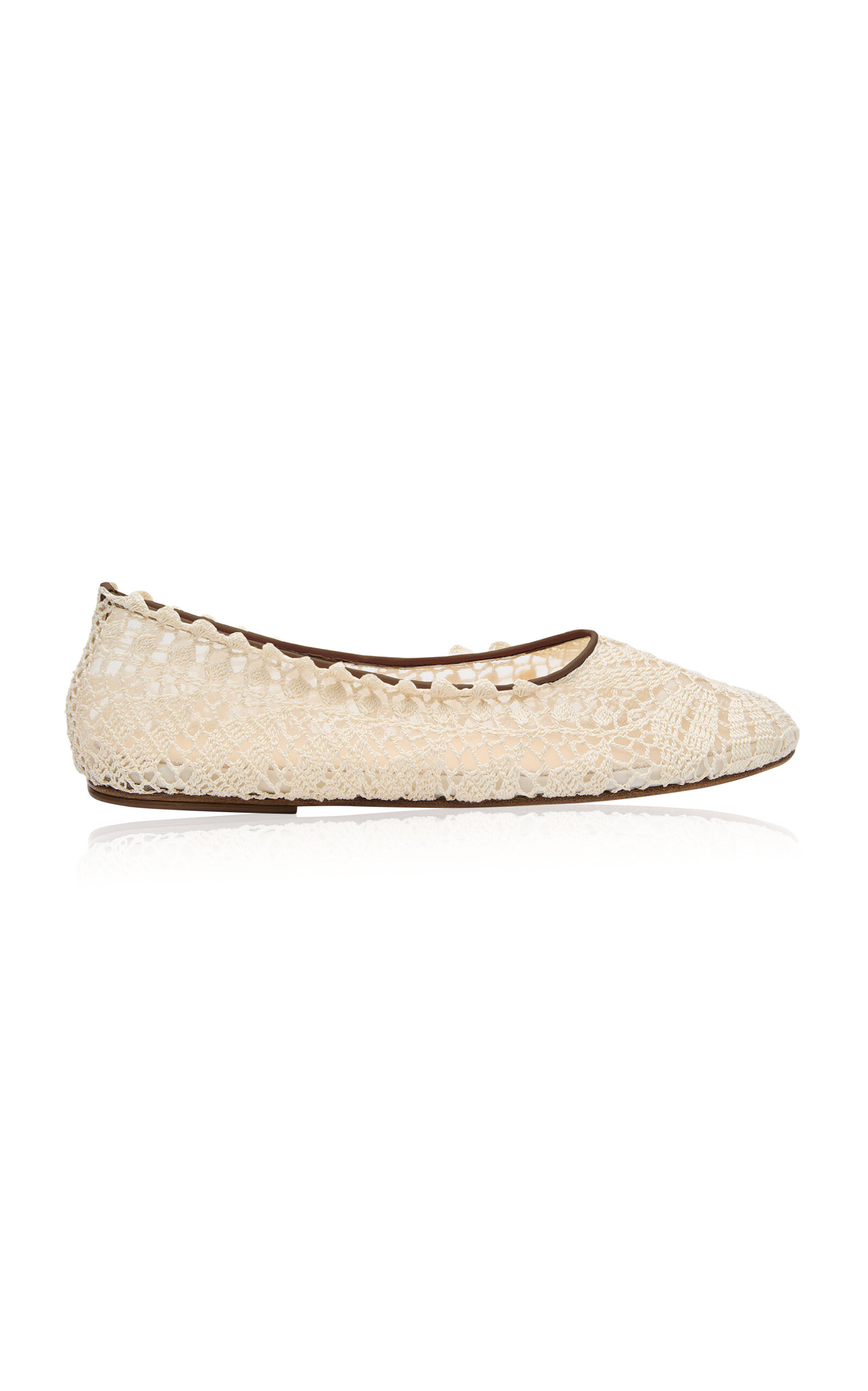 Magda Butrym Crochet Ballet Flats In Neutral