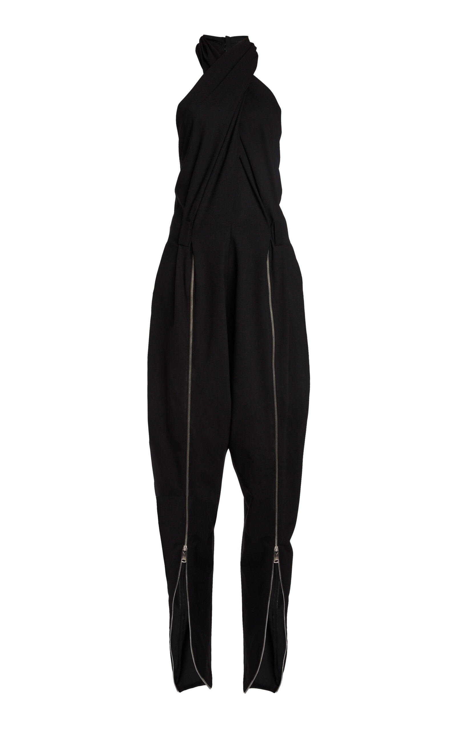 Coperni Double-zipped Sarouel Jumpsuit In Black