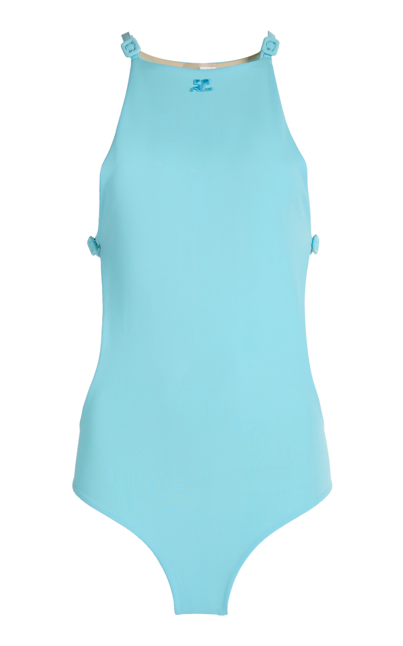 Courrèges Cutout One-piece Swimsuit In Blue