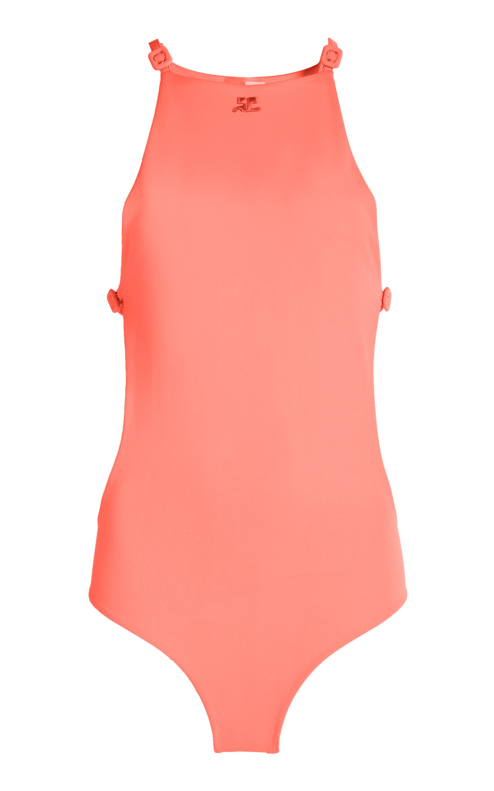 Courrèges Cutout One-piece Swimsuit In Orange