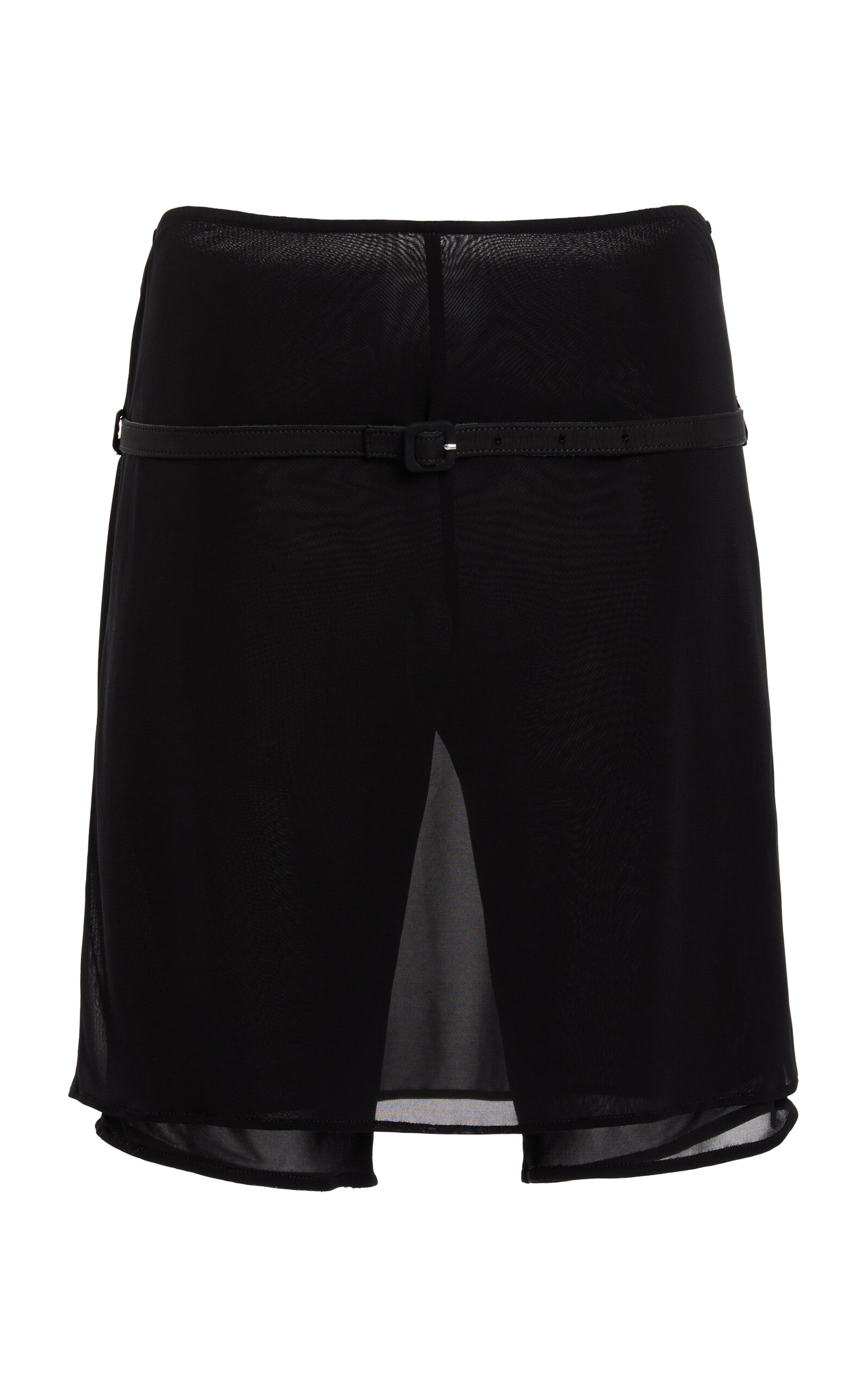 Courrèges Belted Jersey Mini Skirt In Black
