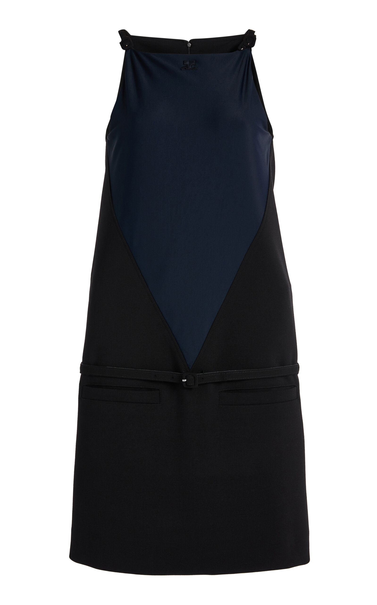 Courrèges V-line Jersey Mini Dress In Blue