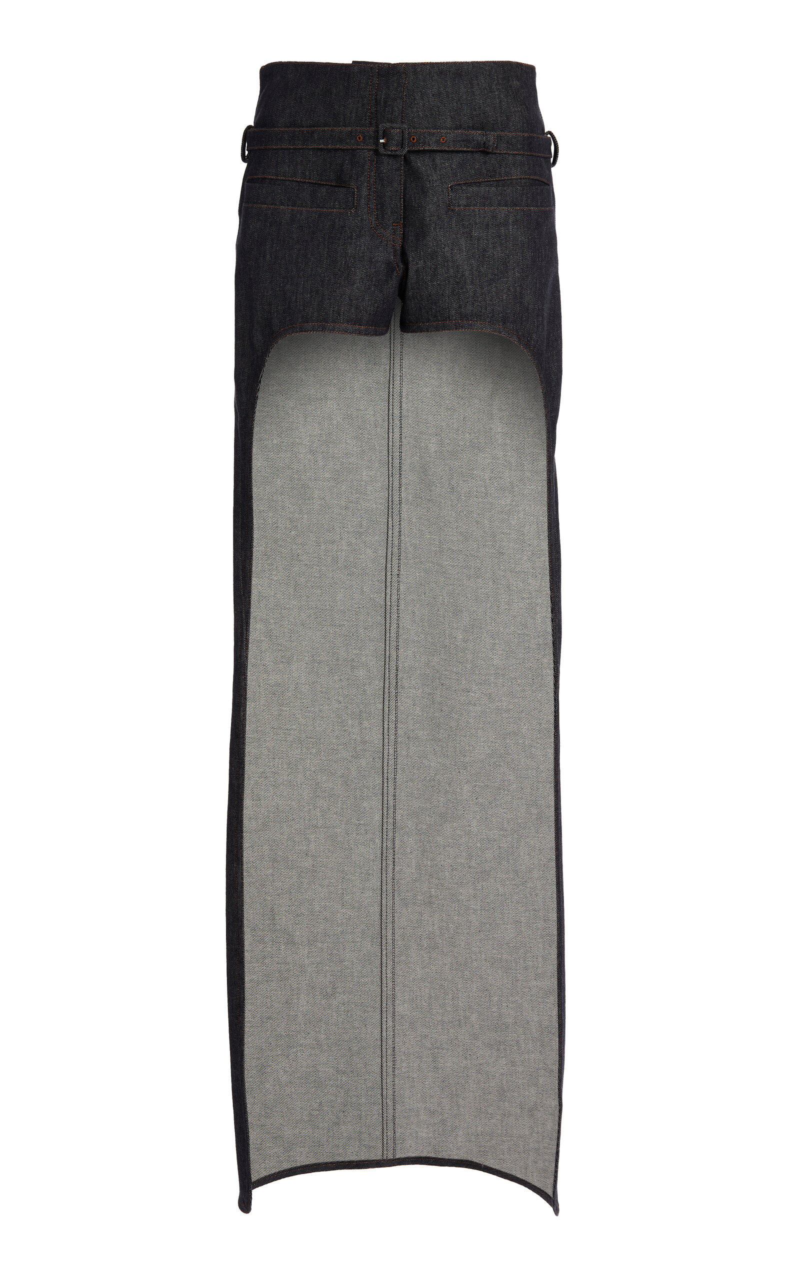 Courrèges Train-Detailed Denim Shorts - Dark Wash