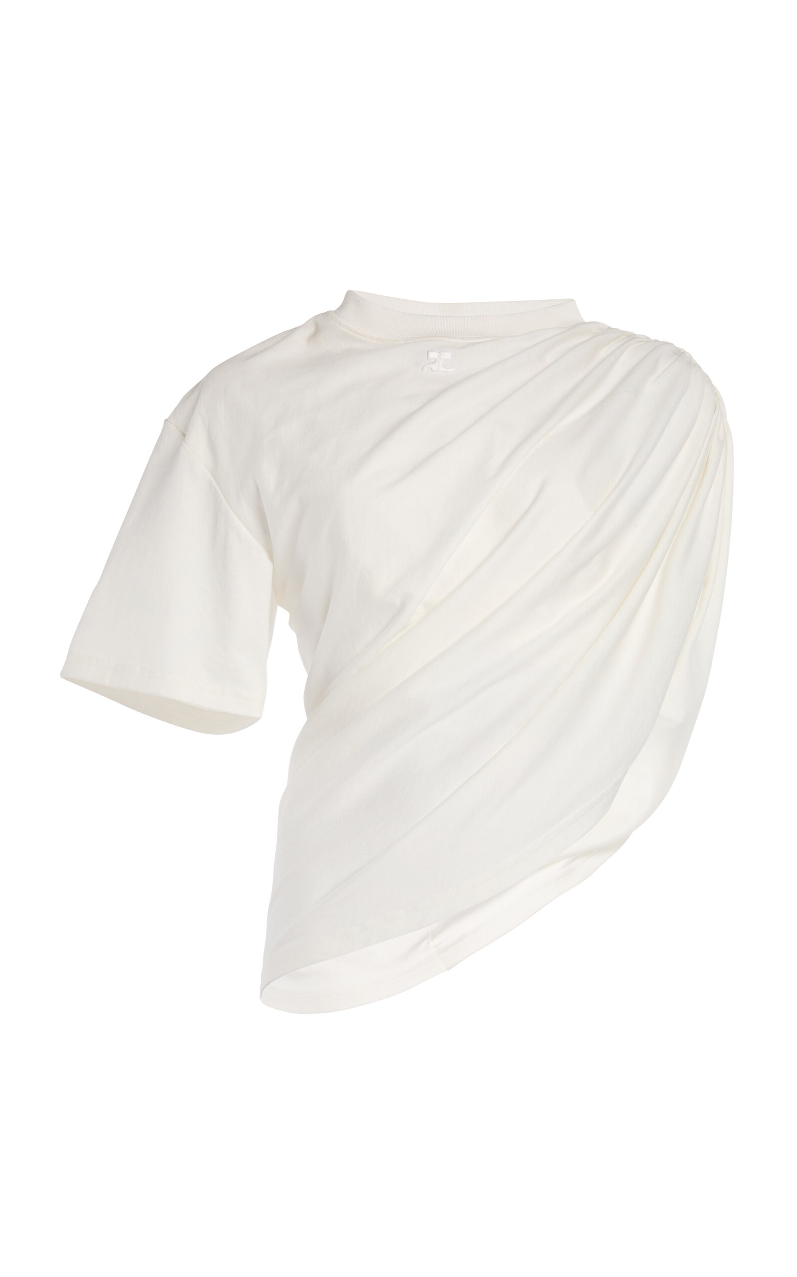 Courrèges Twisted Cotton T-shirt In White