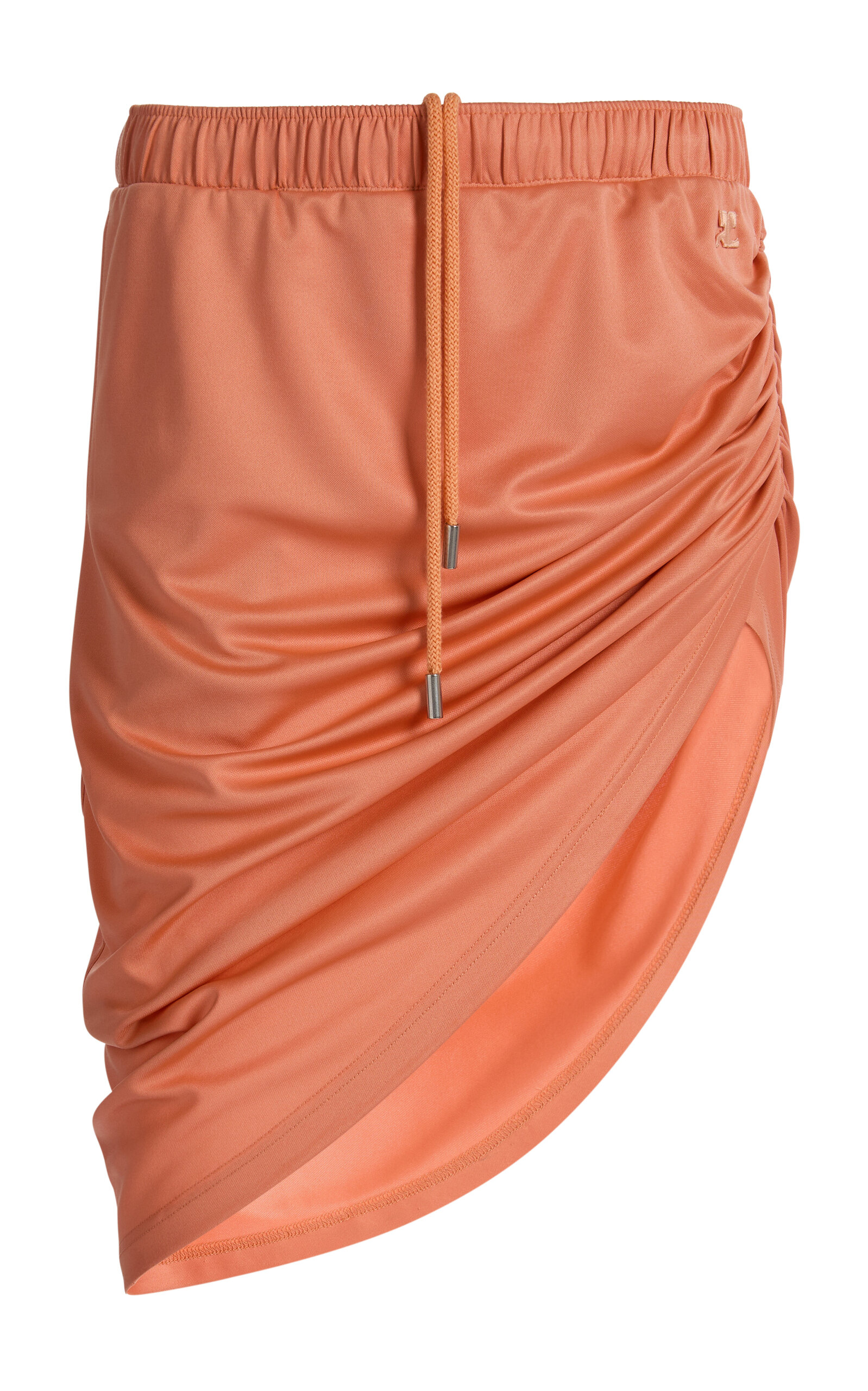 Courrèges Ruched Jersey Mini Skirt - Orange