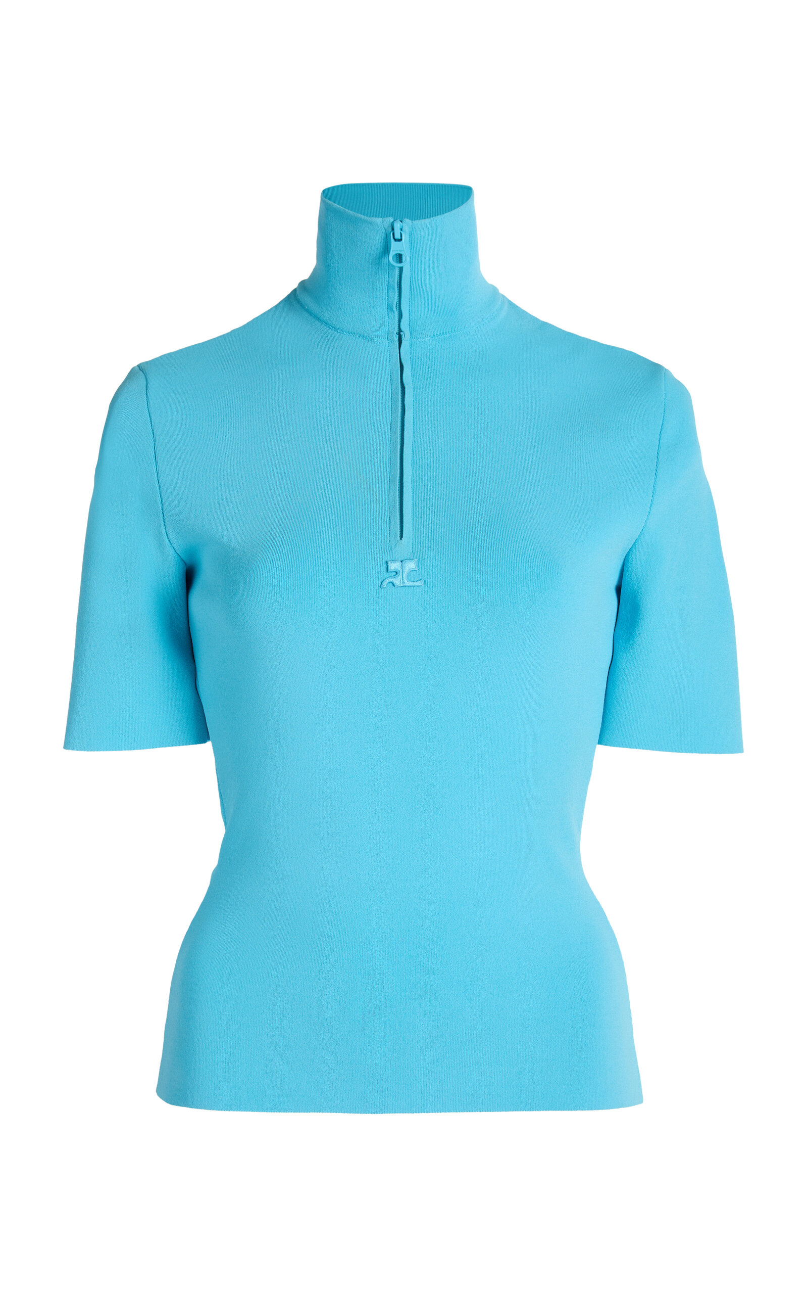 Courrèges Knit Quarter-Zip Top - White