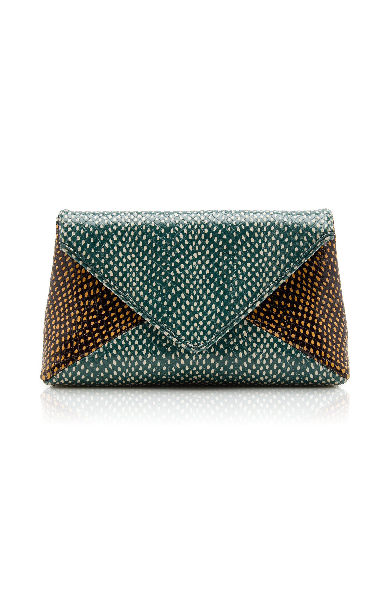 Dries Van Noten Printed Leather Envelope Clutch