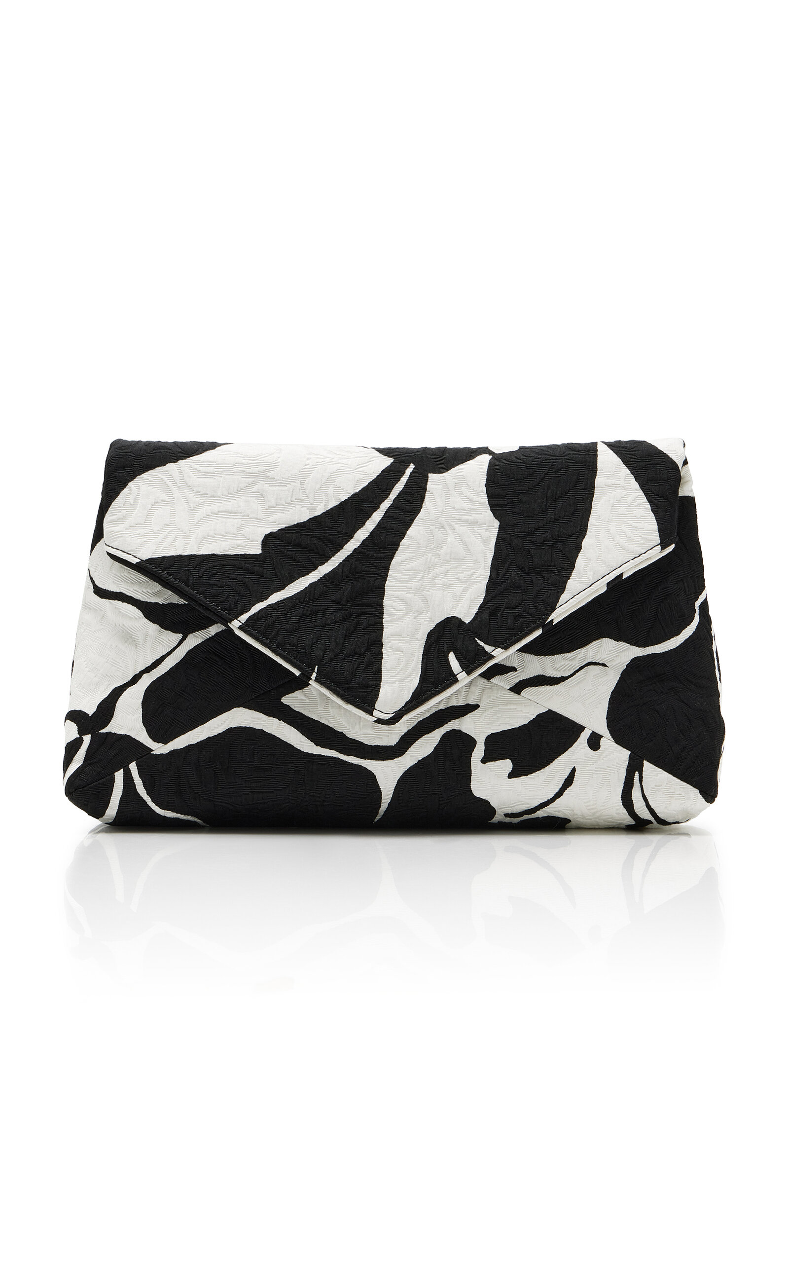 Dries Van Noten - Printed Cotton-Blend Envelope Clutch - Black - OS - Moda Operandi