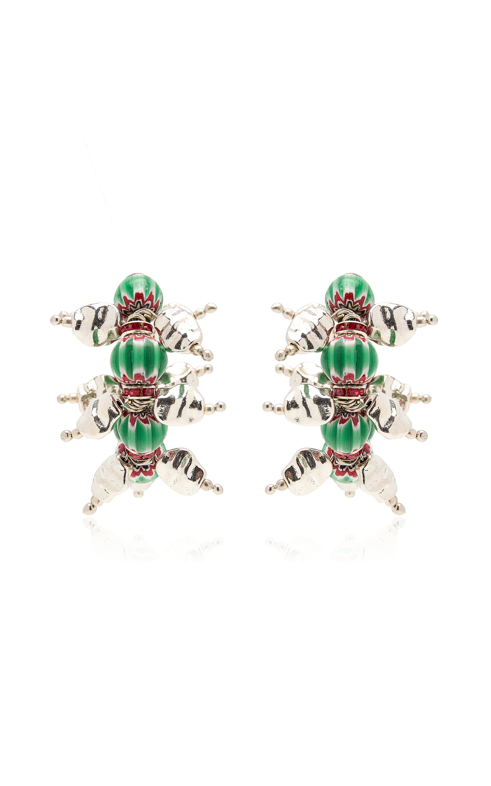 Dries Van Noten - Beaded Hoop Earrings - Green - OS - Moda Operandi - Gifts For Her