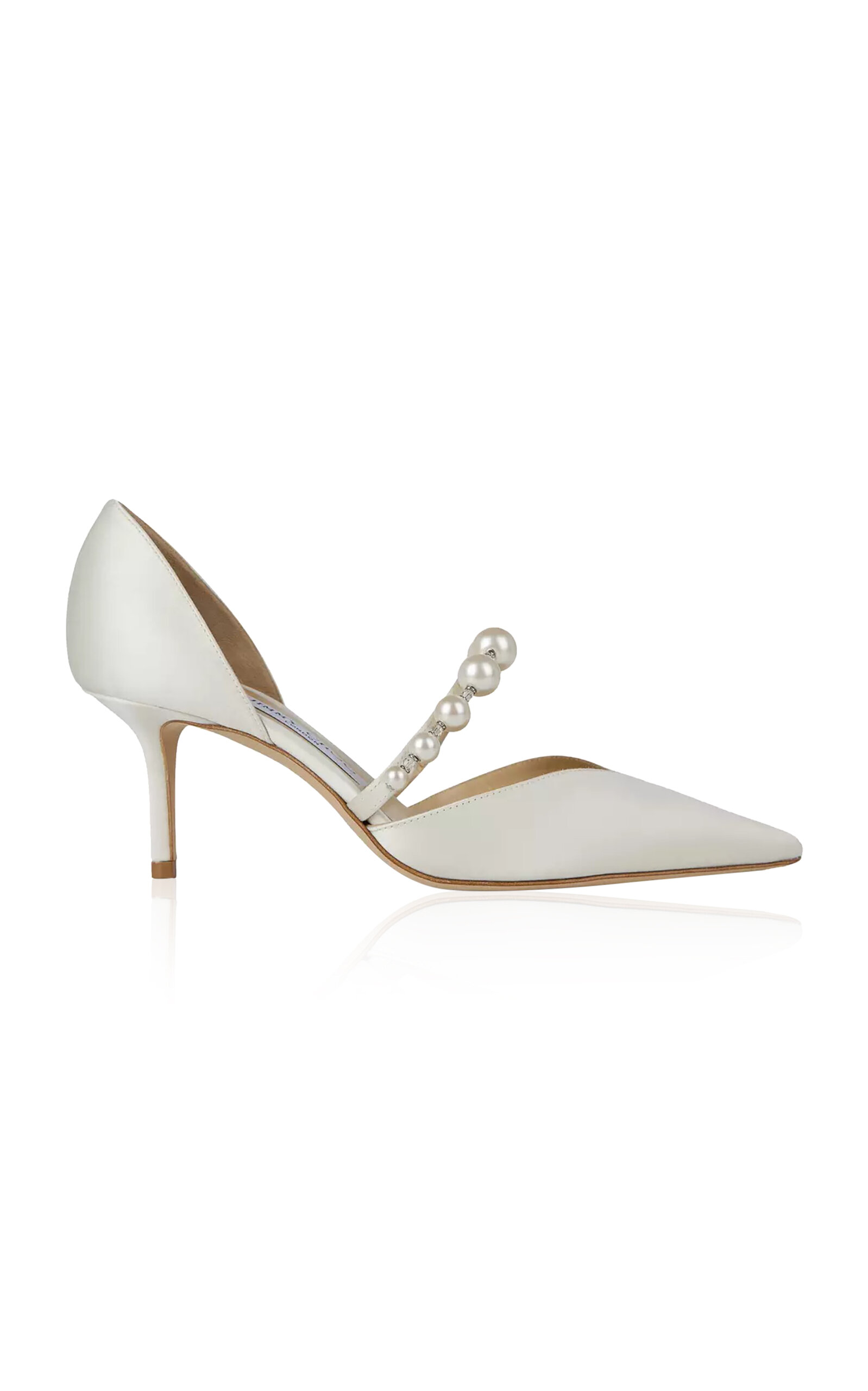 Jimmy Choo Aurelie 65 Satin Pump In White