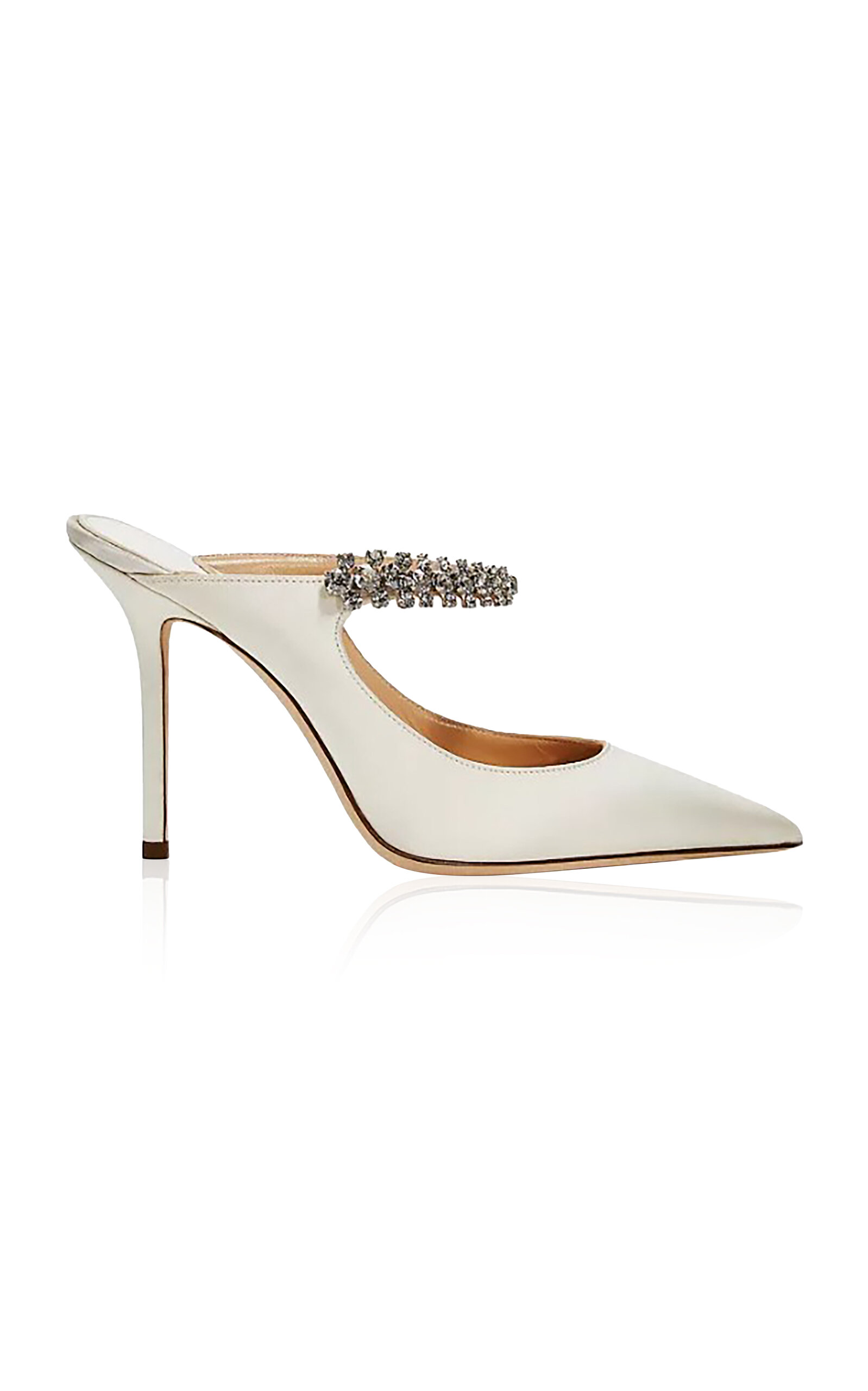 Jimmy Choo Bing 100 Satin Mule - White